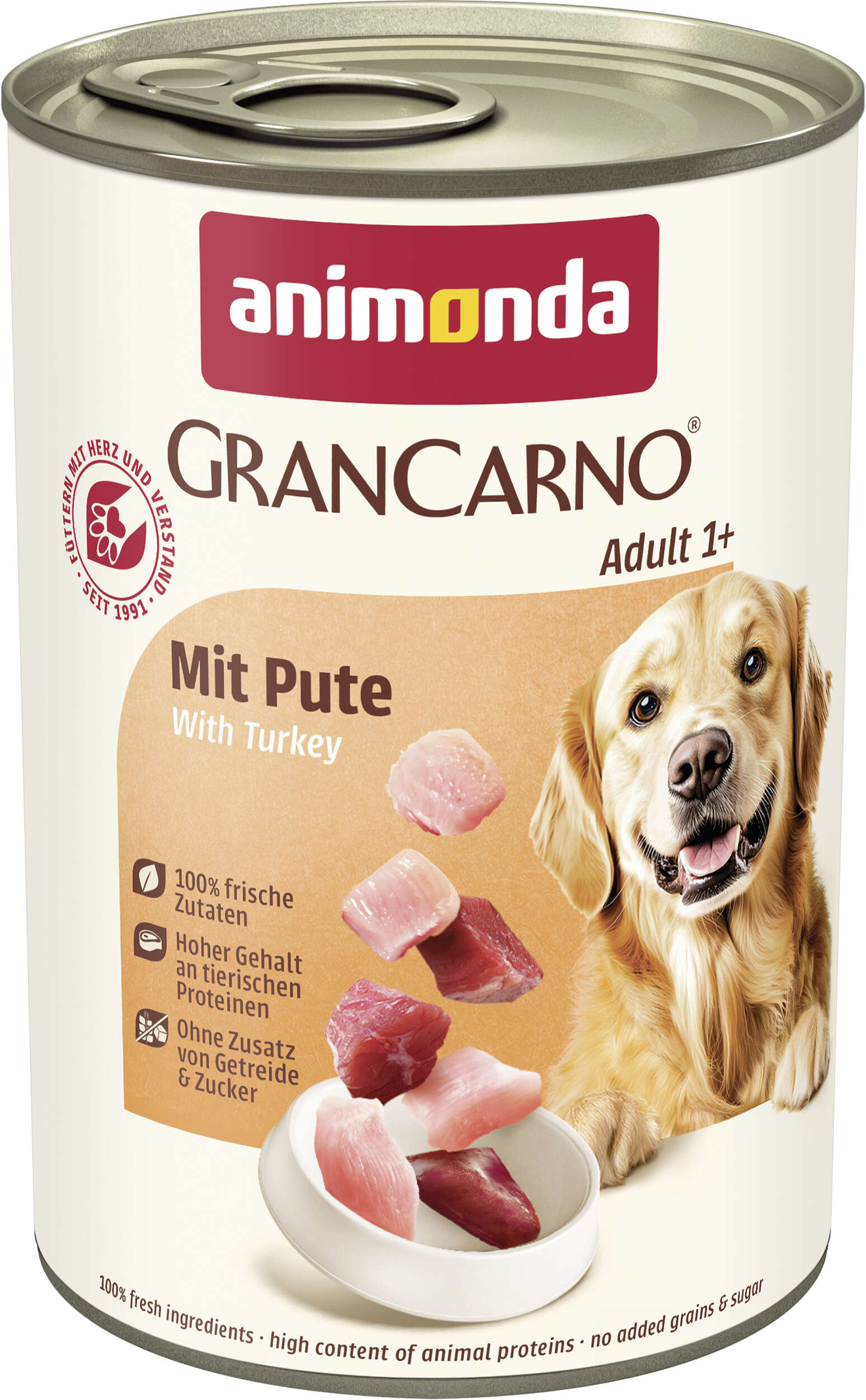 animonda Hunde-Nassfutter GranCarno Adult mit Pute