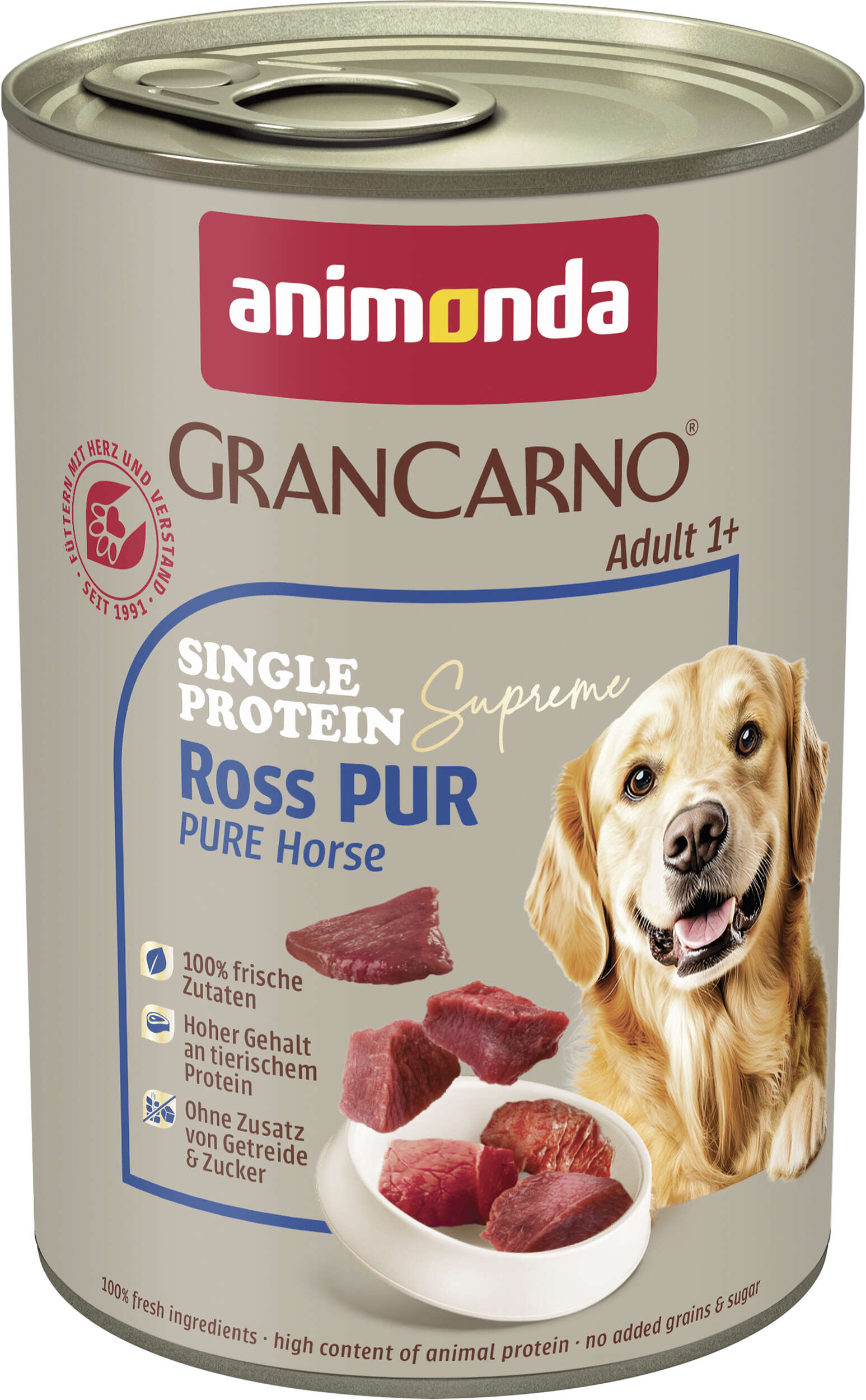 animonda Hunde-Nassfutter GranCarno Single Protein Adult Ross pur