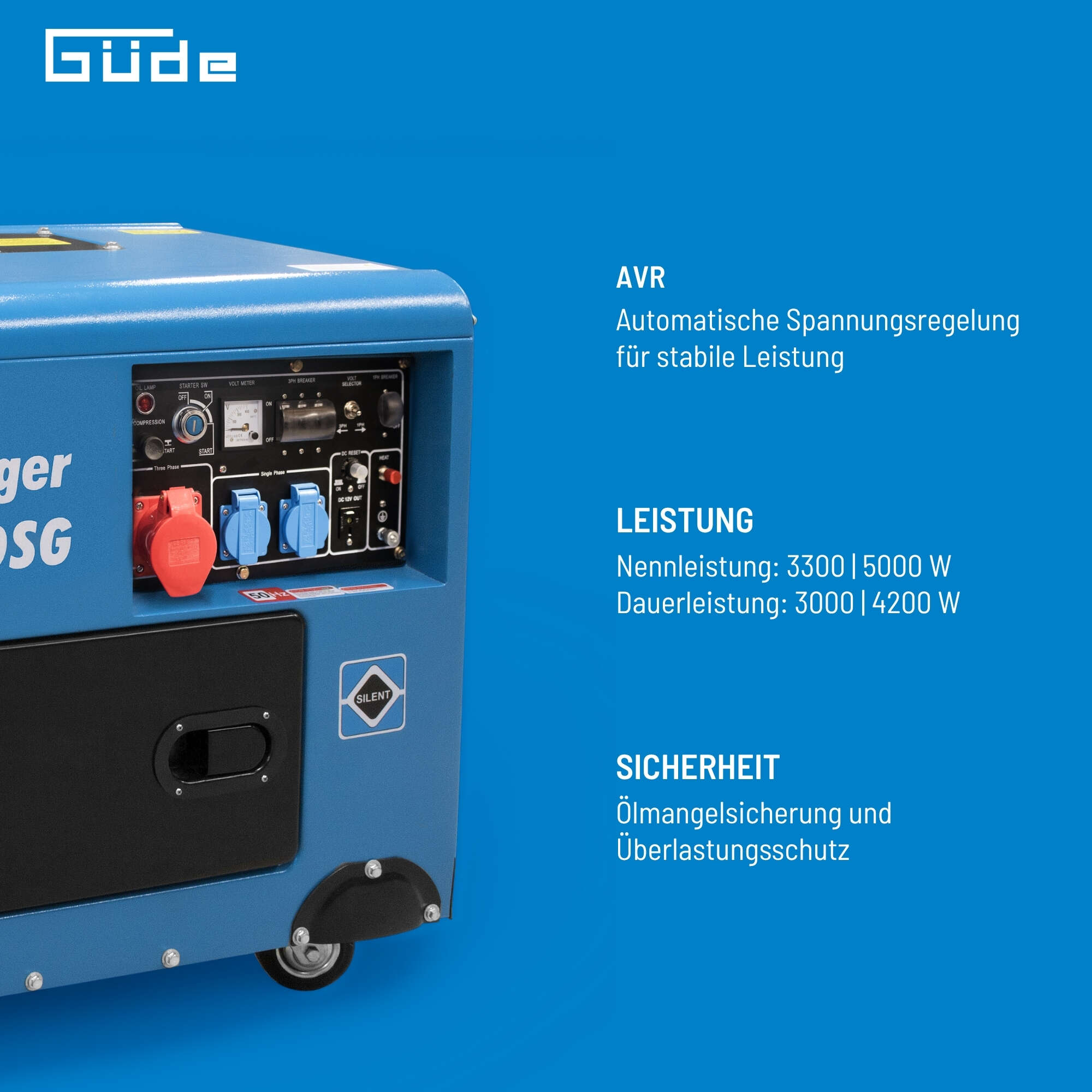 Güde Stromerzeuger Diesel GSE 5501 DSG 5000 Watt Silent