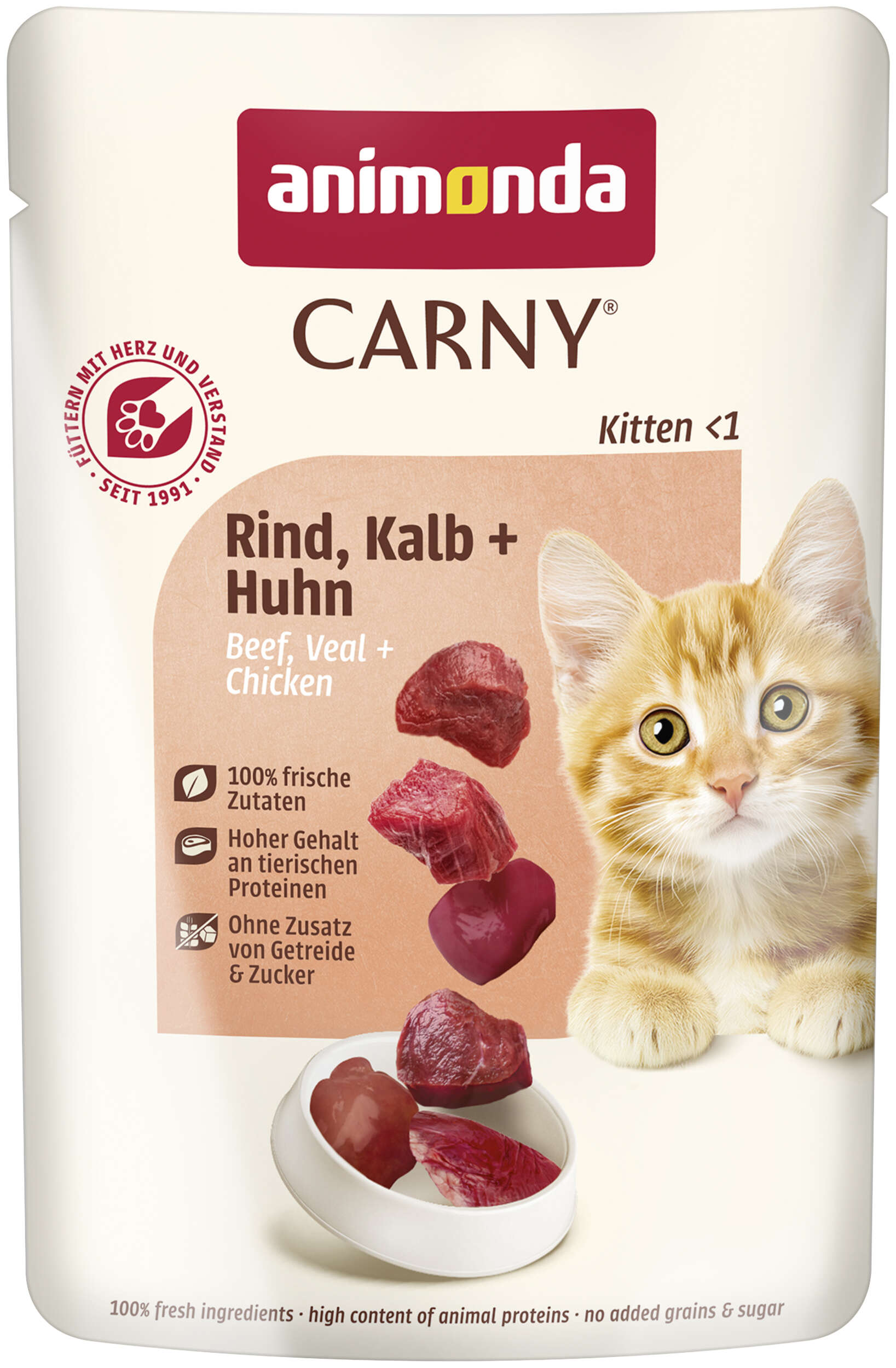 animonda Katzen-Nassfutter Kitten Rind, Kalb und Huhn