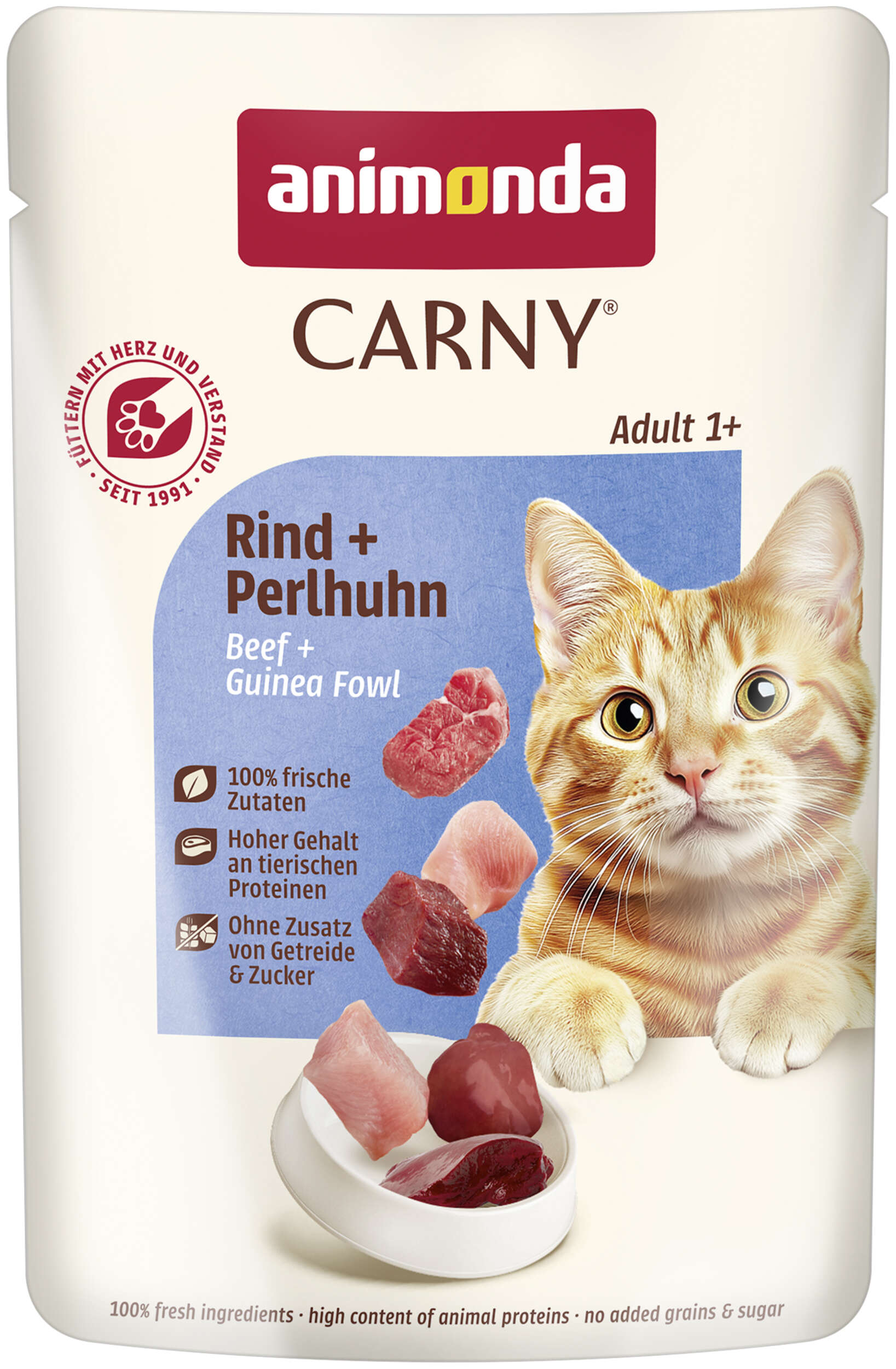 animonda Katzen-Nassfutter Rind und Perlhuhn