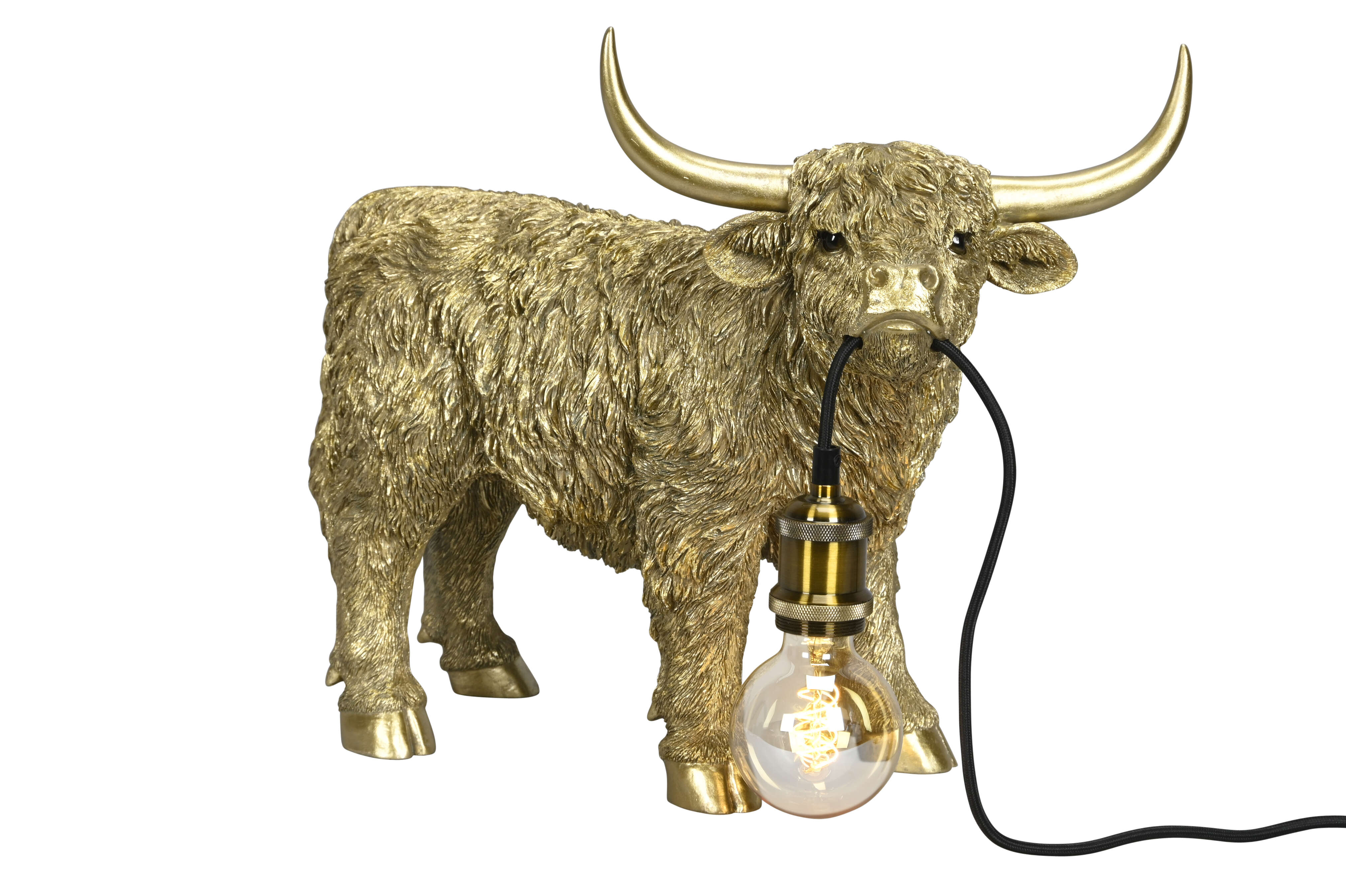 Tischlampe Highland Rind Gold