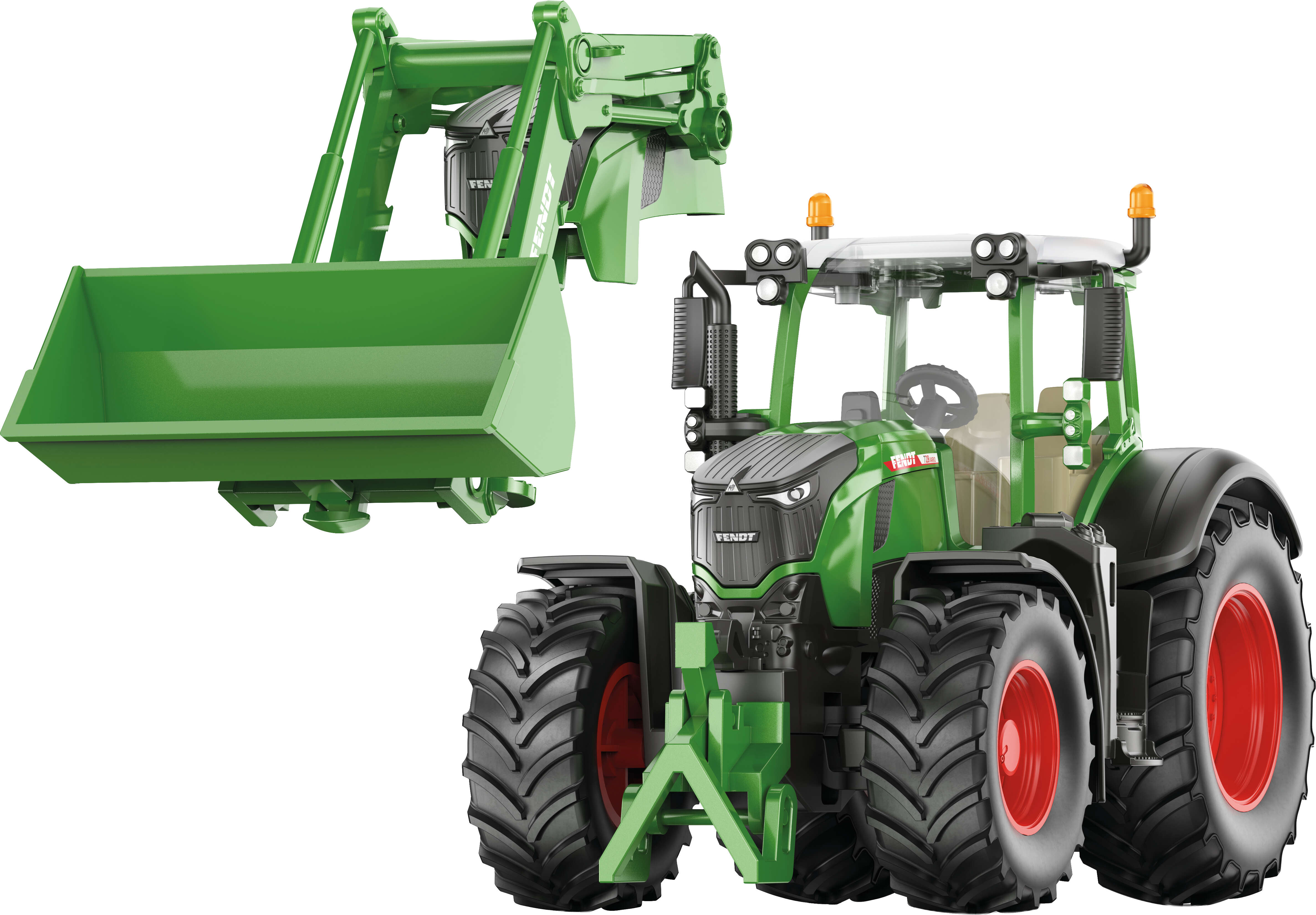 siku Spielzeugtraktor Fendt 728 Vario Set mit abnehmbarem Frontlader