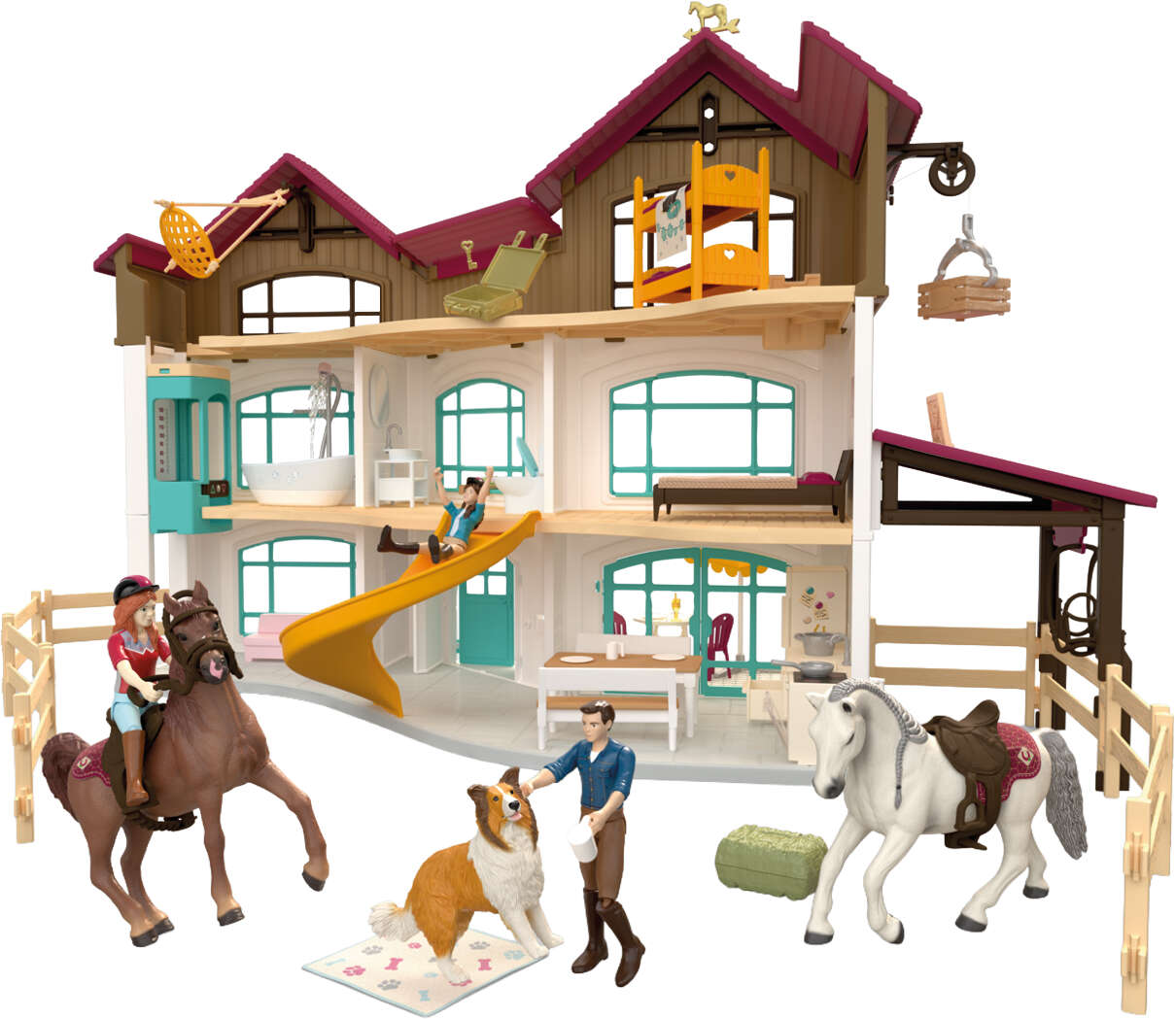 Schleich Horse Club Lakeside Villa & Paddock mit Stall und Pferden