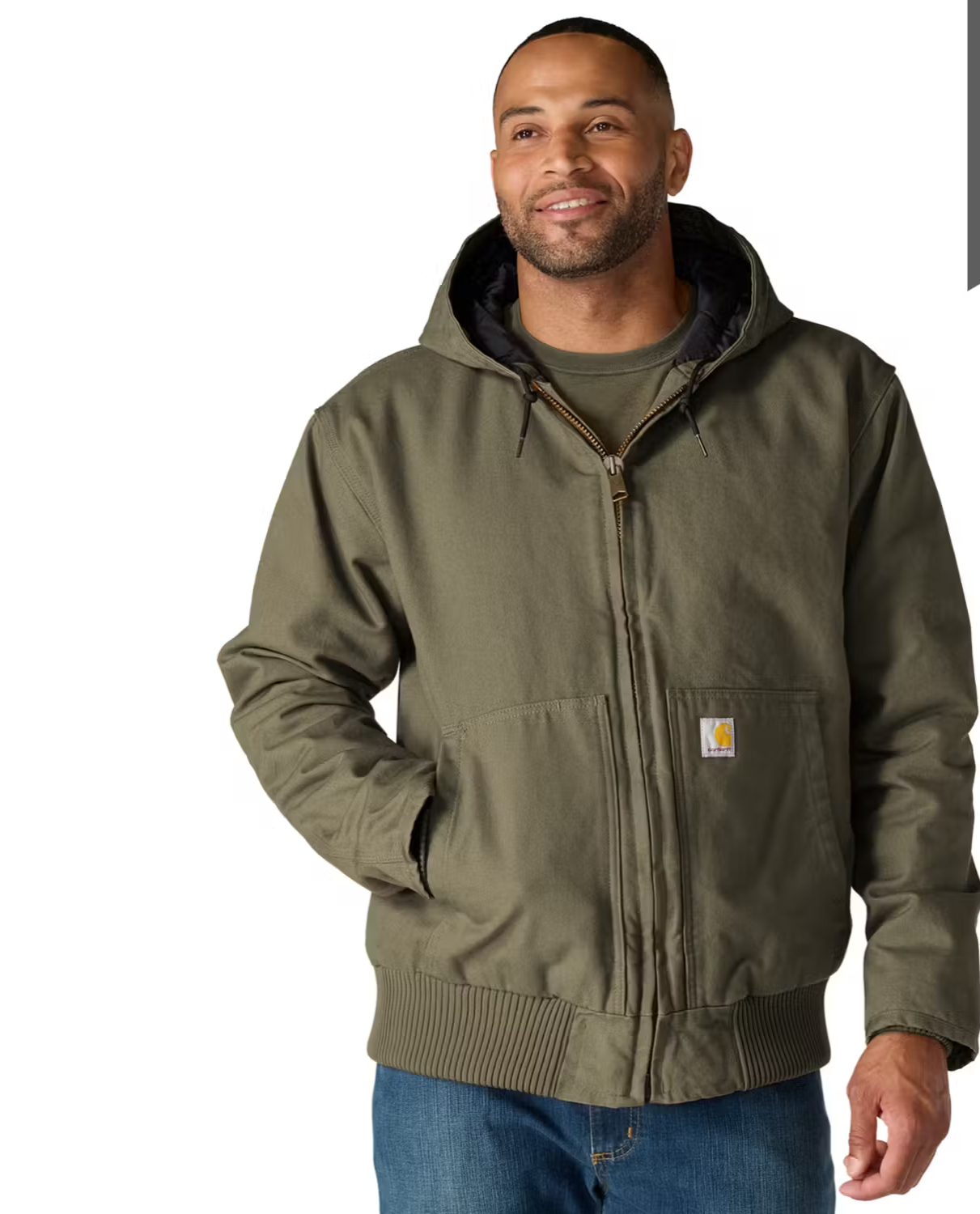 carhartt Herren Jacke Active Washed Duck mit Kapuze
