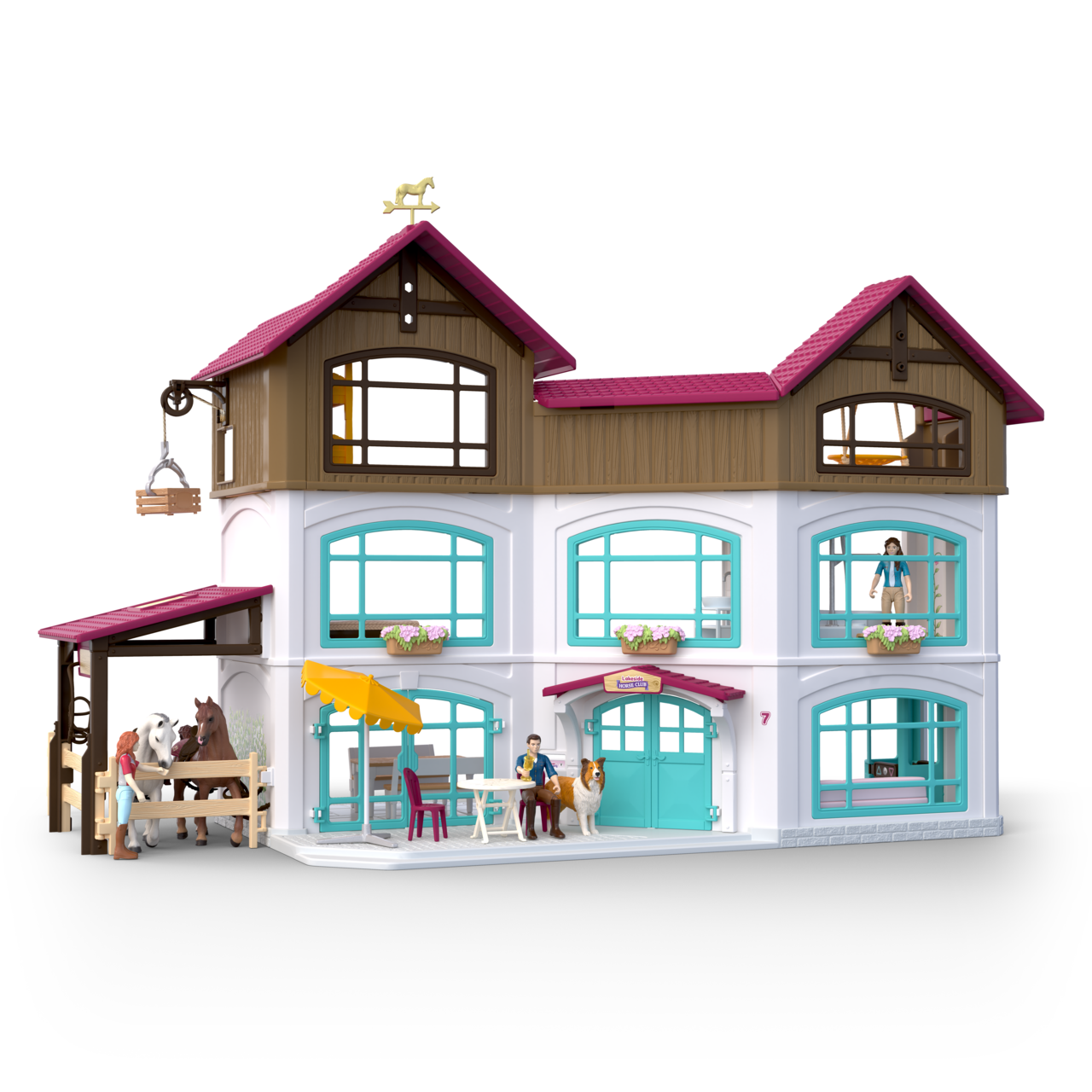 Schleich Horse Club Lakeside Villa & Paddock mit Stall und Pferden