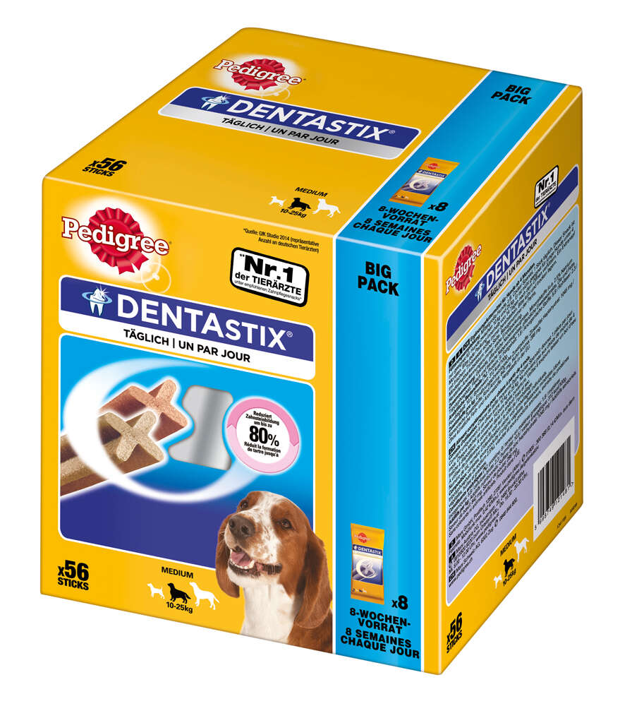 Pedigree Hundeleckerlis Dentastix Big Pack für mittelgroße Hunde