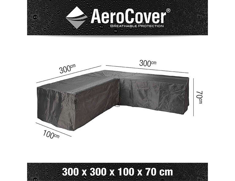 AeroCover Atmungsaktive Schutzhülle für Lounge-Sets 300x300x100xH70 cm L-Form