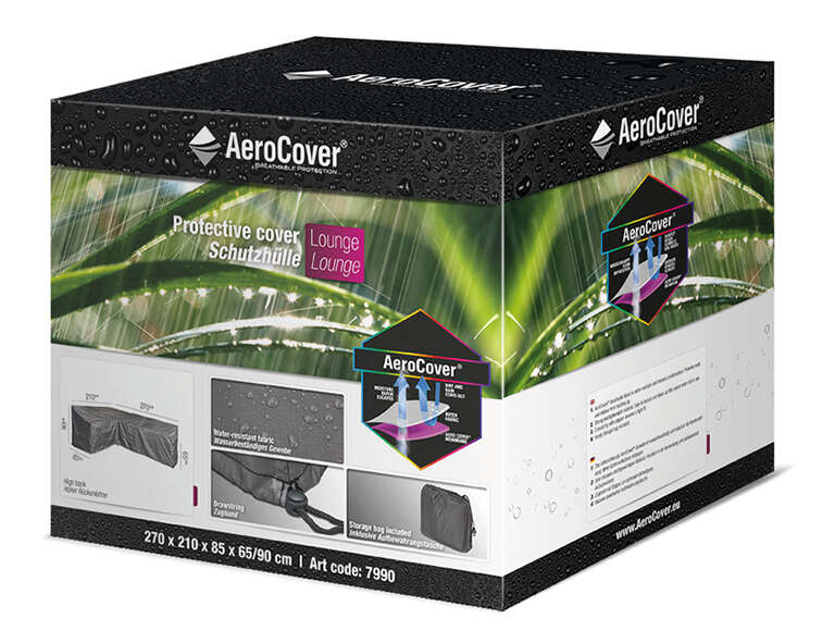 AeroCover Atmungsaktive Schutzhülle für Lounge-Sets 270x210x85xH65/90 cm L-Form (links)