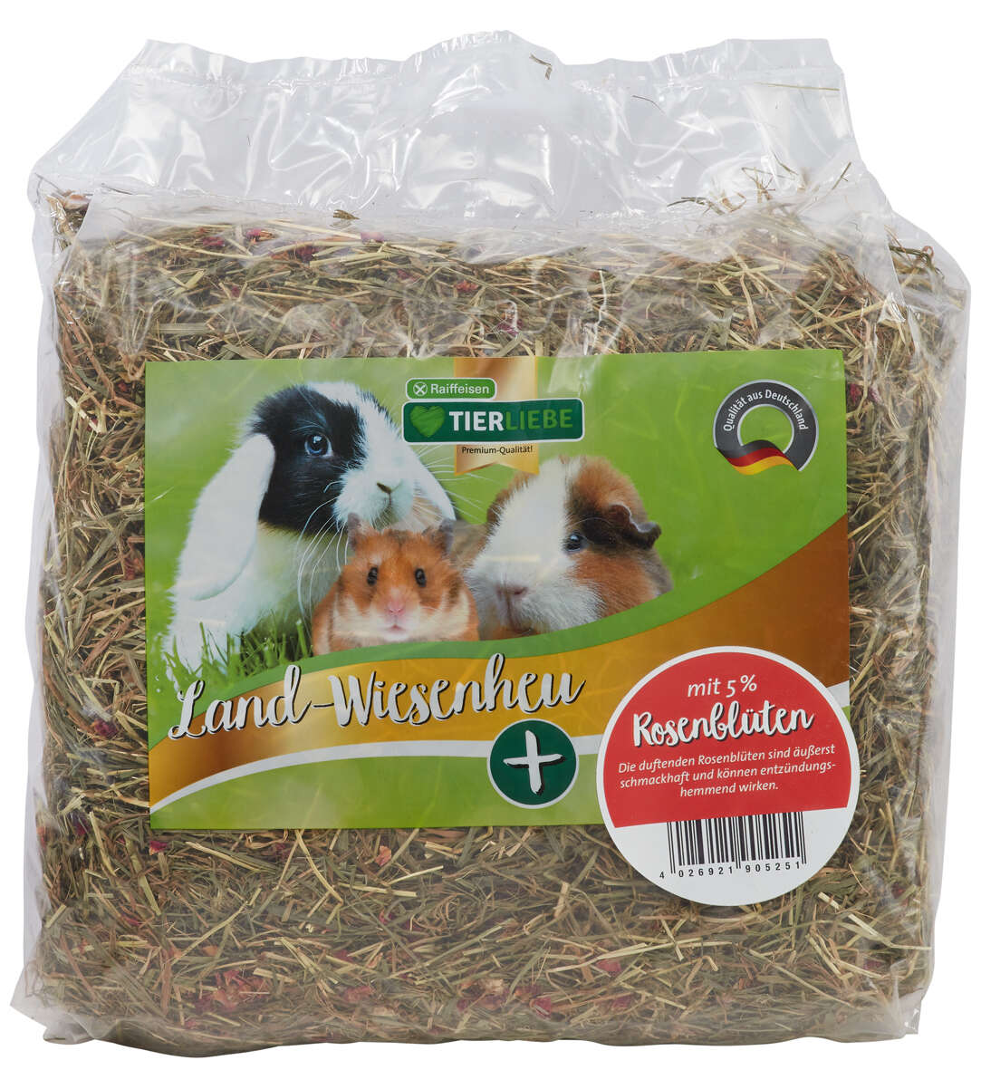 TIERLIEBE Land- und Wiesenheu mit Rosenblüten