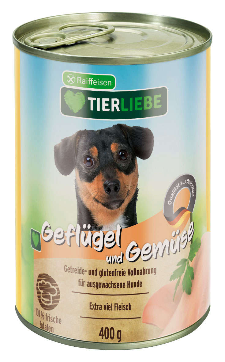 TIERLIEBE Hunde-Nassfutter Geflügel und Gemüse