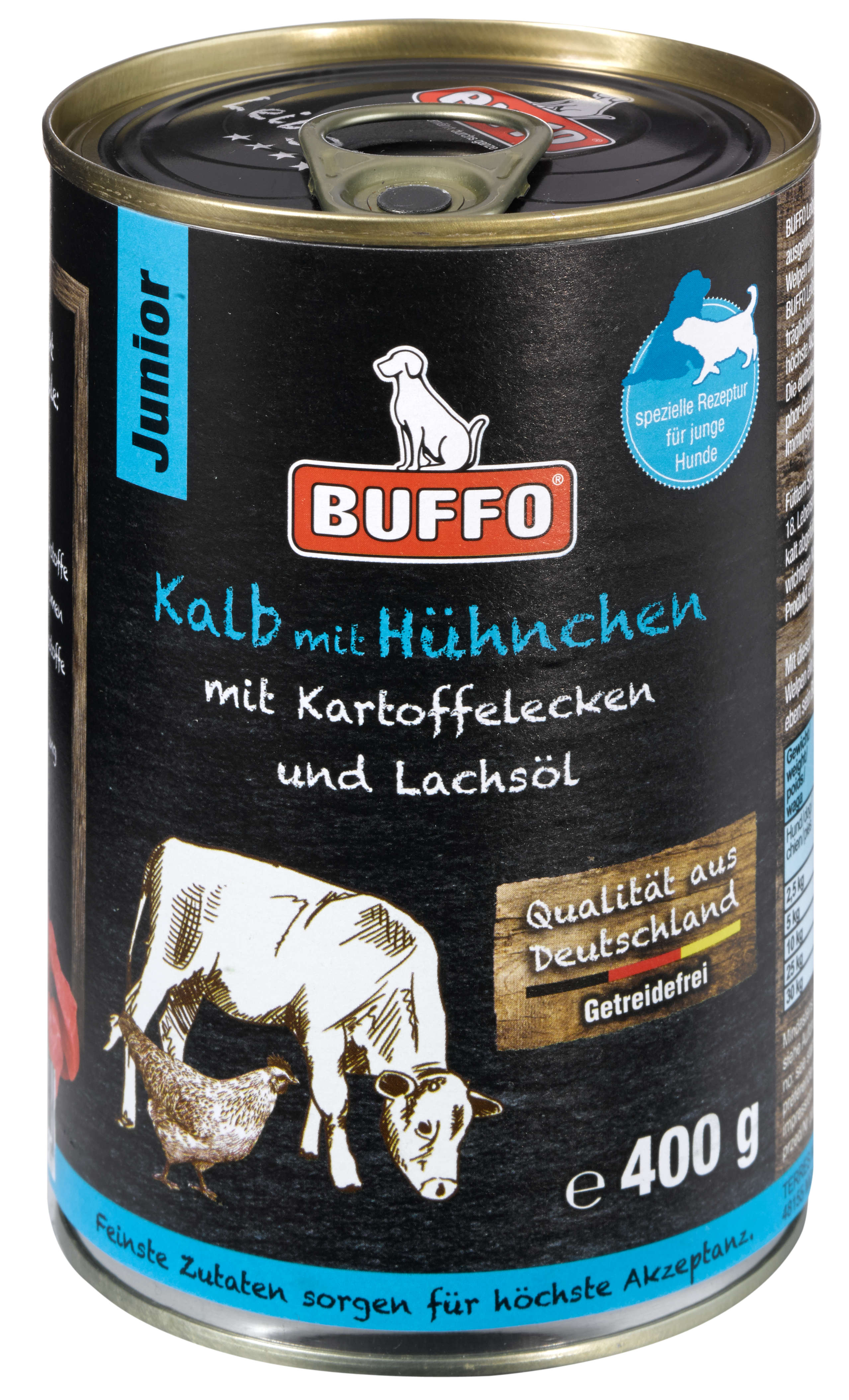 BUFFO Hunde-Nassfutter Leibgericht Junior Kalb & Hühnchen
