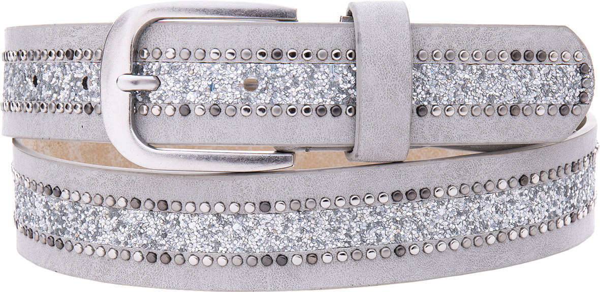KANTRIE PU-Gürtel mit Glitzer