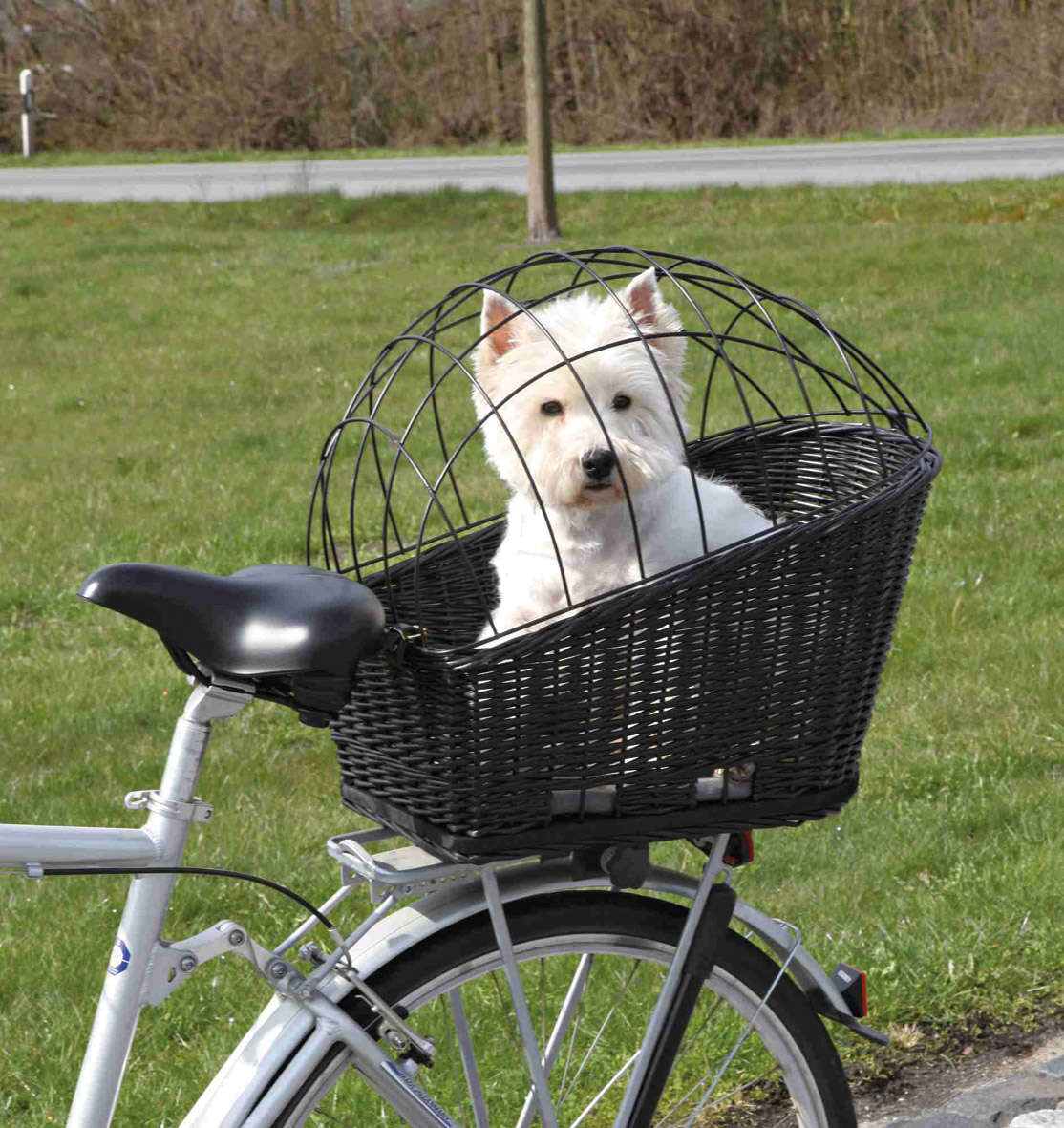 TRIXIE Fahrradkorb mit Gitter für Hunde