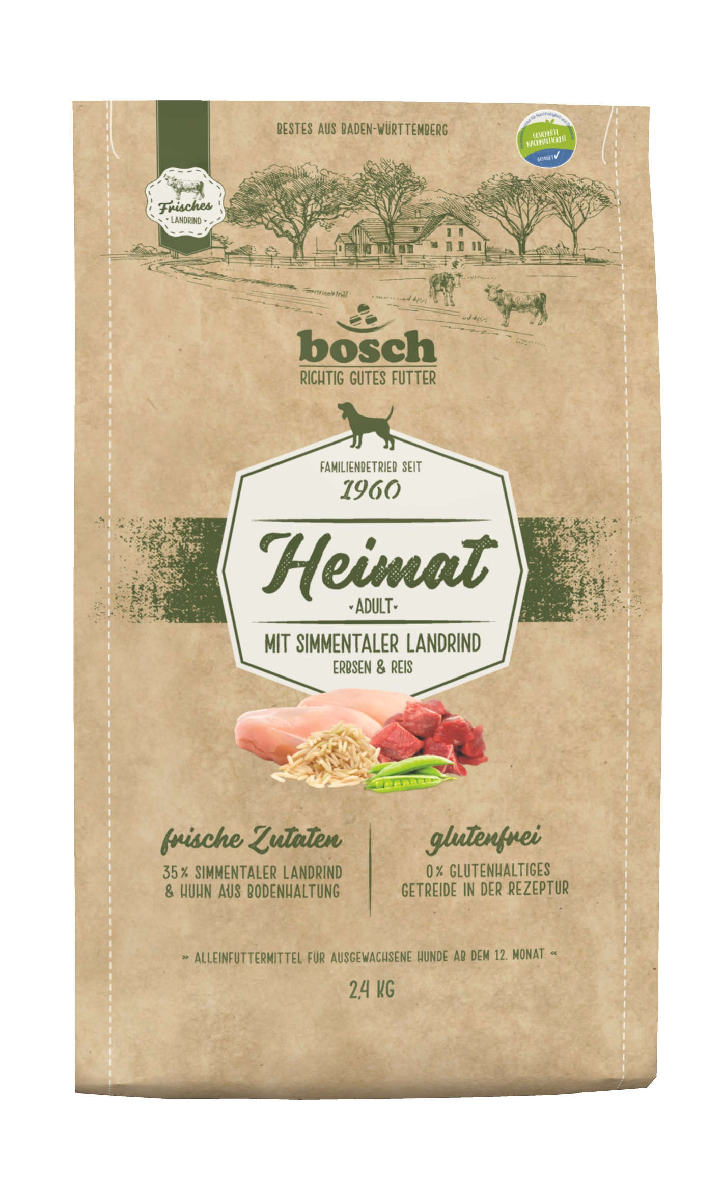 bosch Hunde-Trockenfutter Heimat Adult Simmentaler Landrind