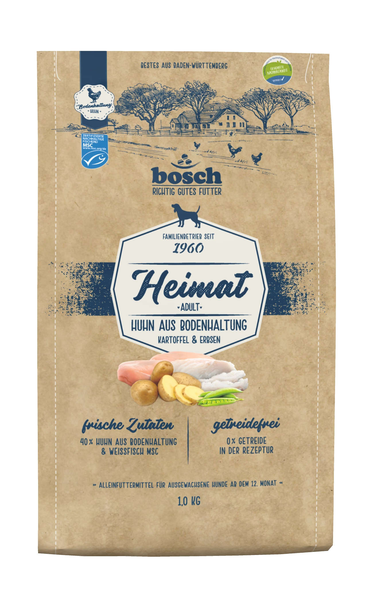 bosch Hunde-Trockenfutter Heimat Adult Huhn Bodenhaltung