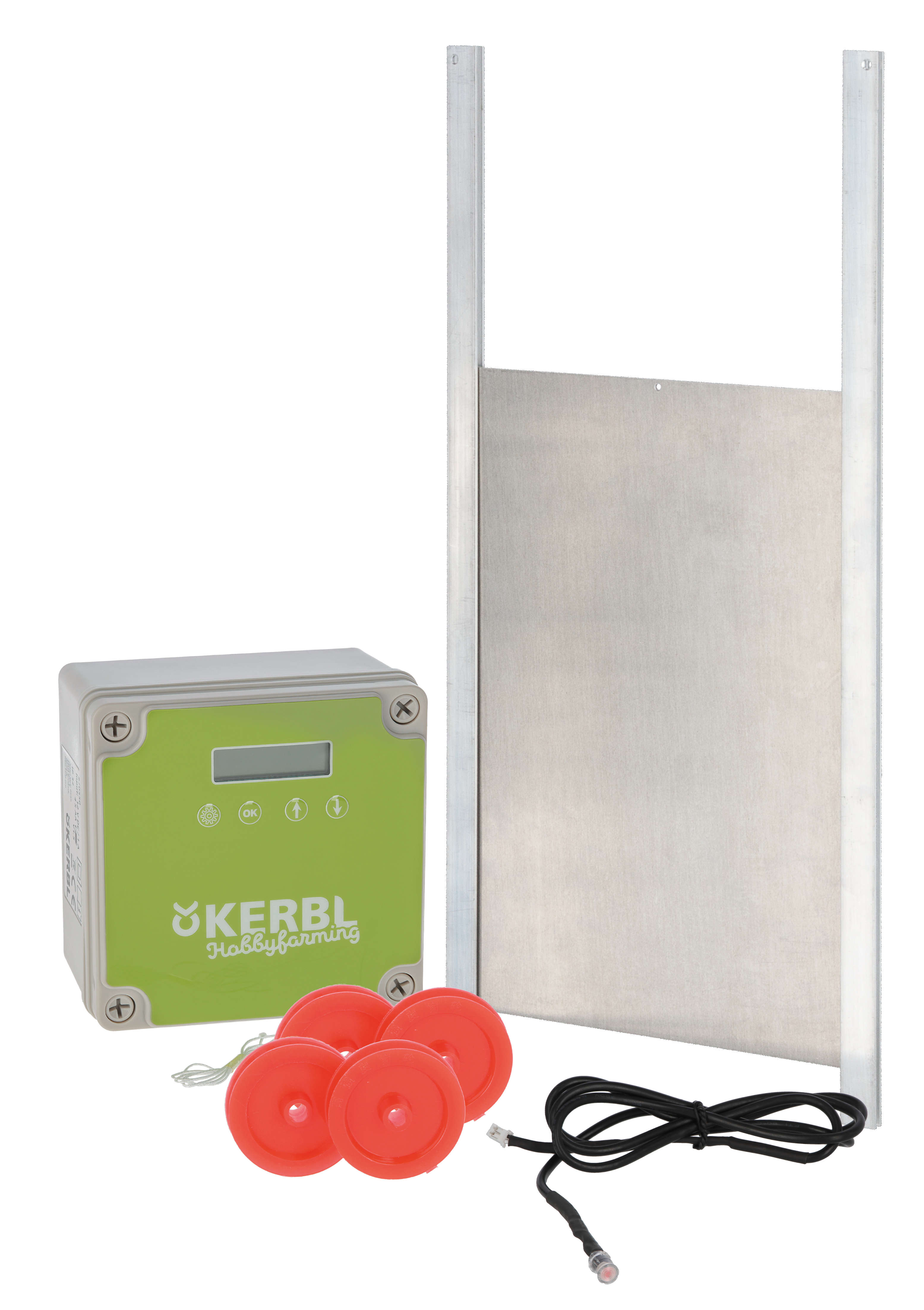 KERBL Automatische Hühnertür Komplett-Set inkl. Führungsschienen