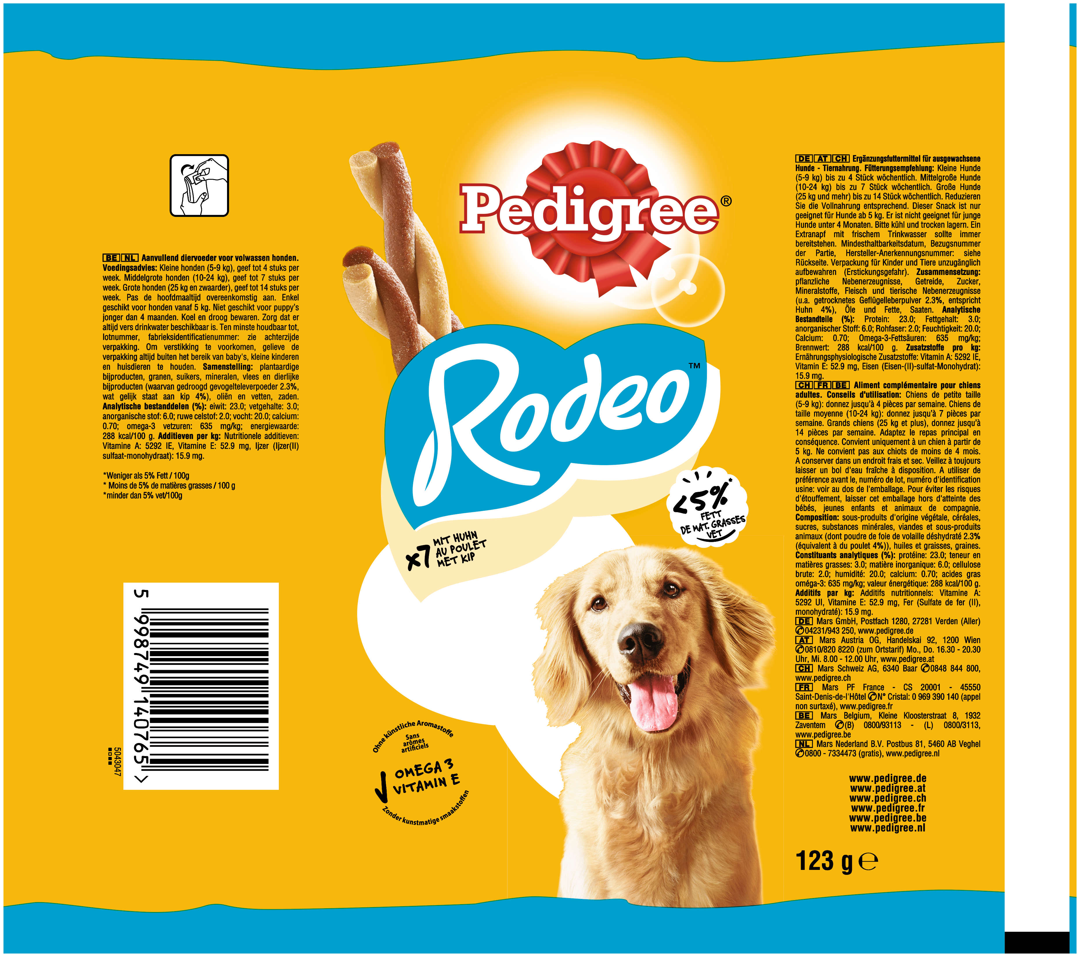Pedigree Hundeleckerlis RODEO mit Huhn