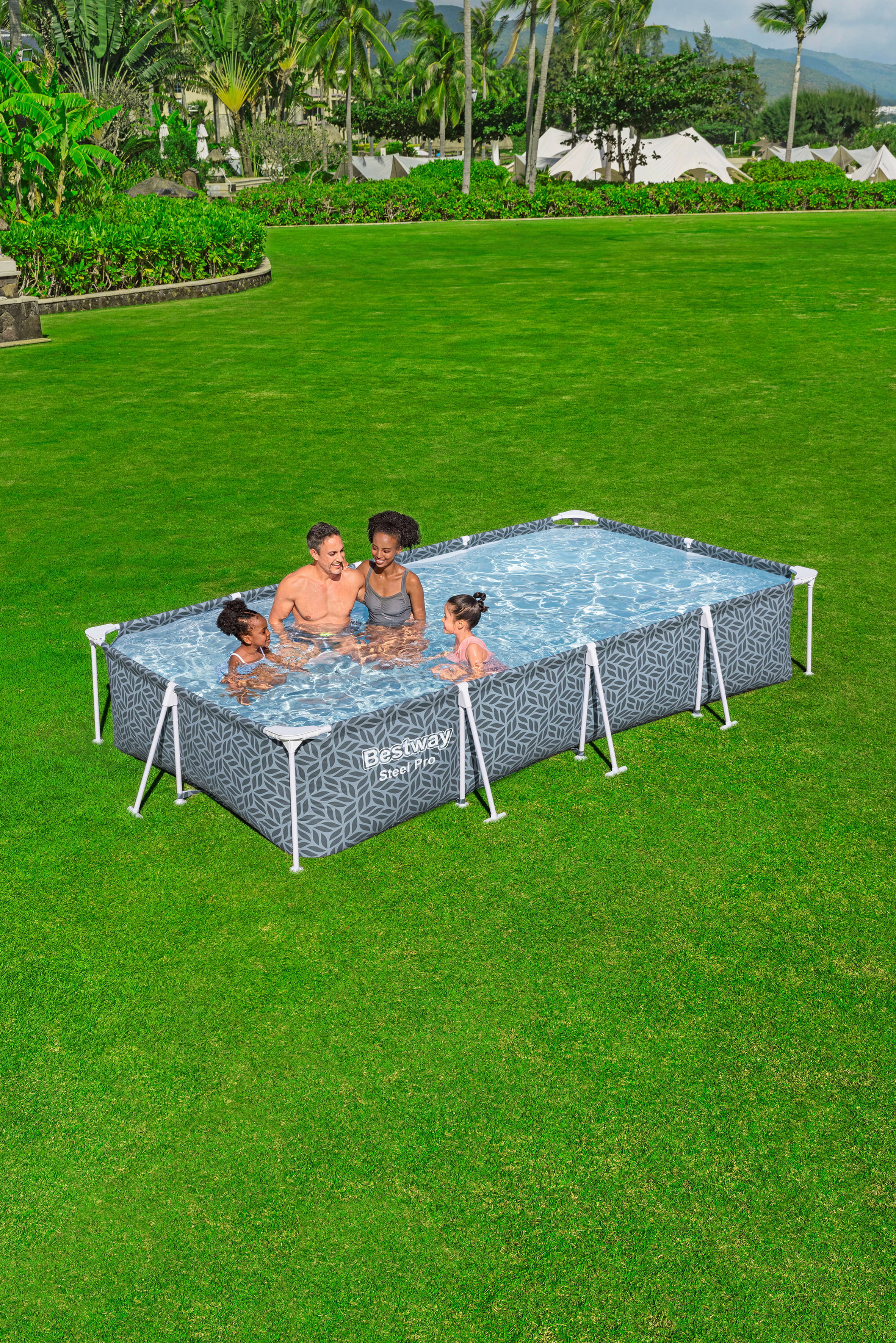 Bestway Steel Pro® Frame Pool Set mit Filterpumpe eckig 366 x 201 x 66 cm
