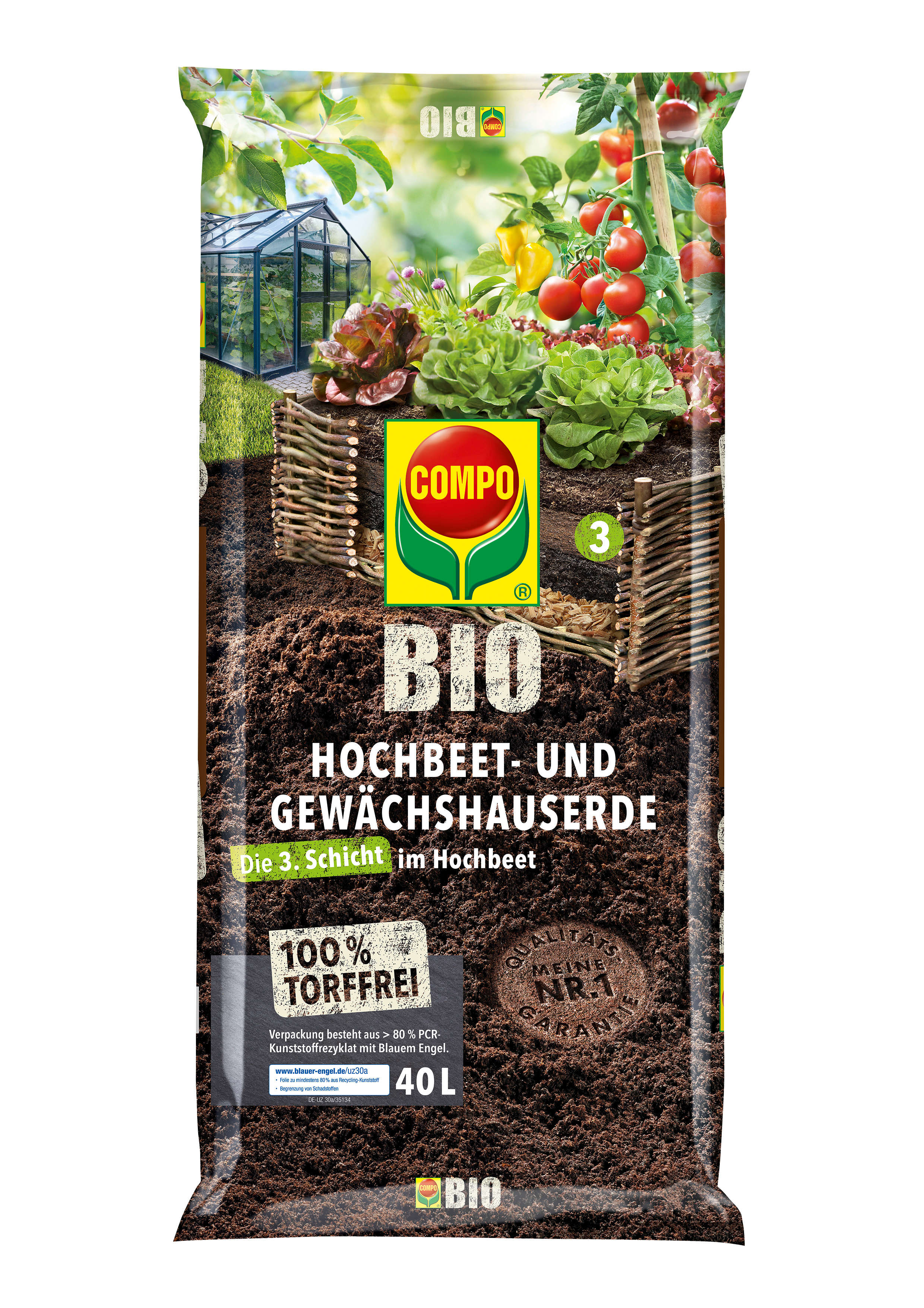 COMPO BIO Hochbeet- und Gewächshauserde torffrei