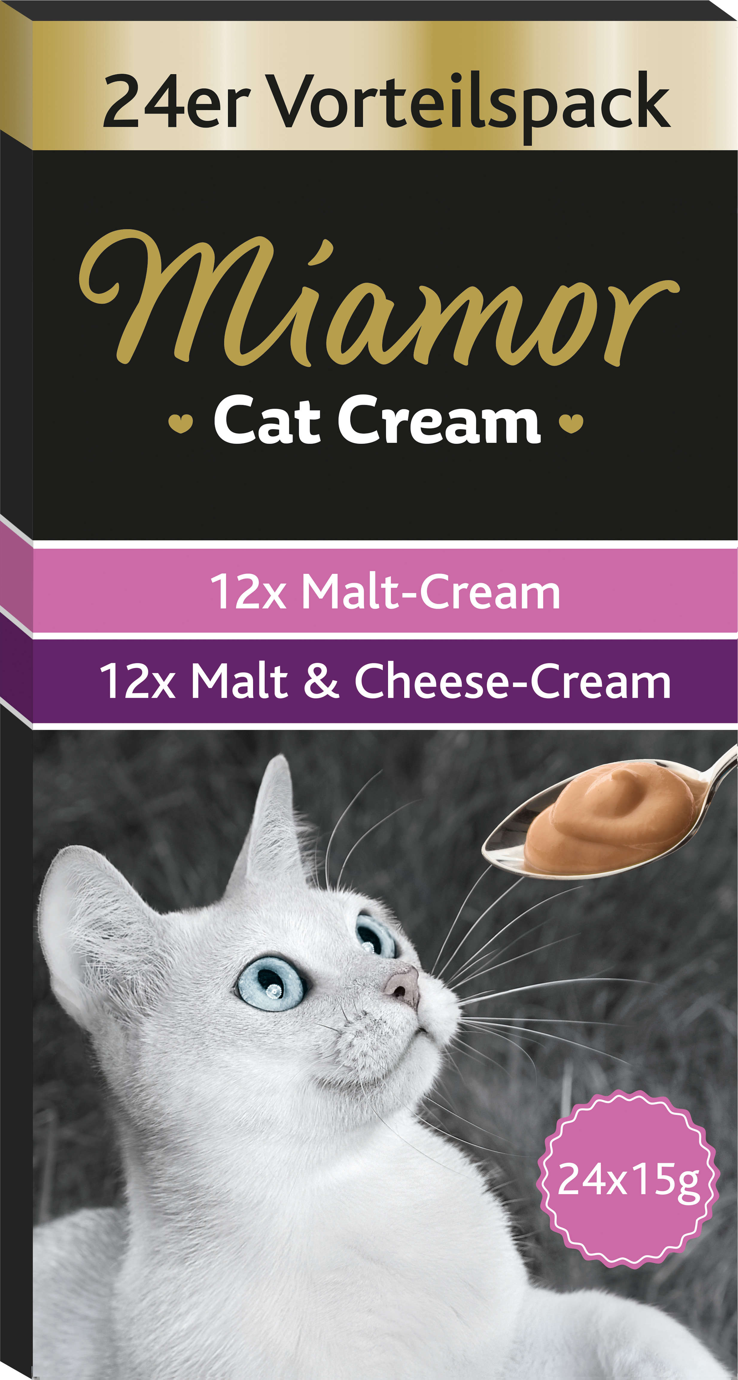 Miamor Katzenleckerli Cat Cream Malt Vorteilspack 24x15g