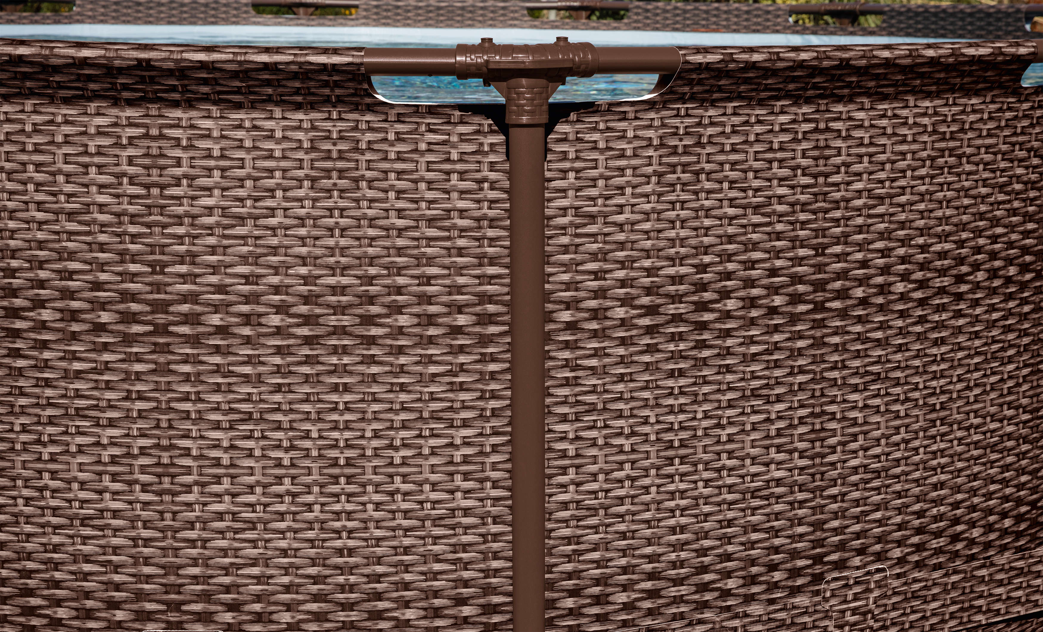 Bestway Steel Pro MAX™ Frame Pool Set mit Filterpumpe rund Rattan-Optik 366 x 100 cm