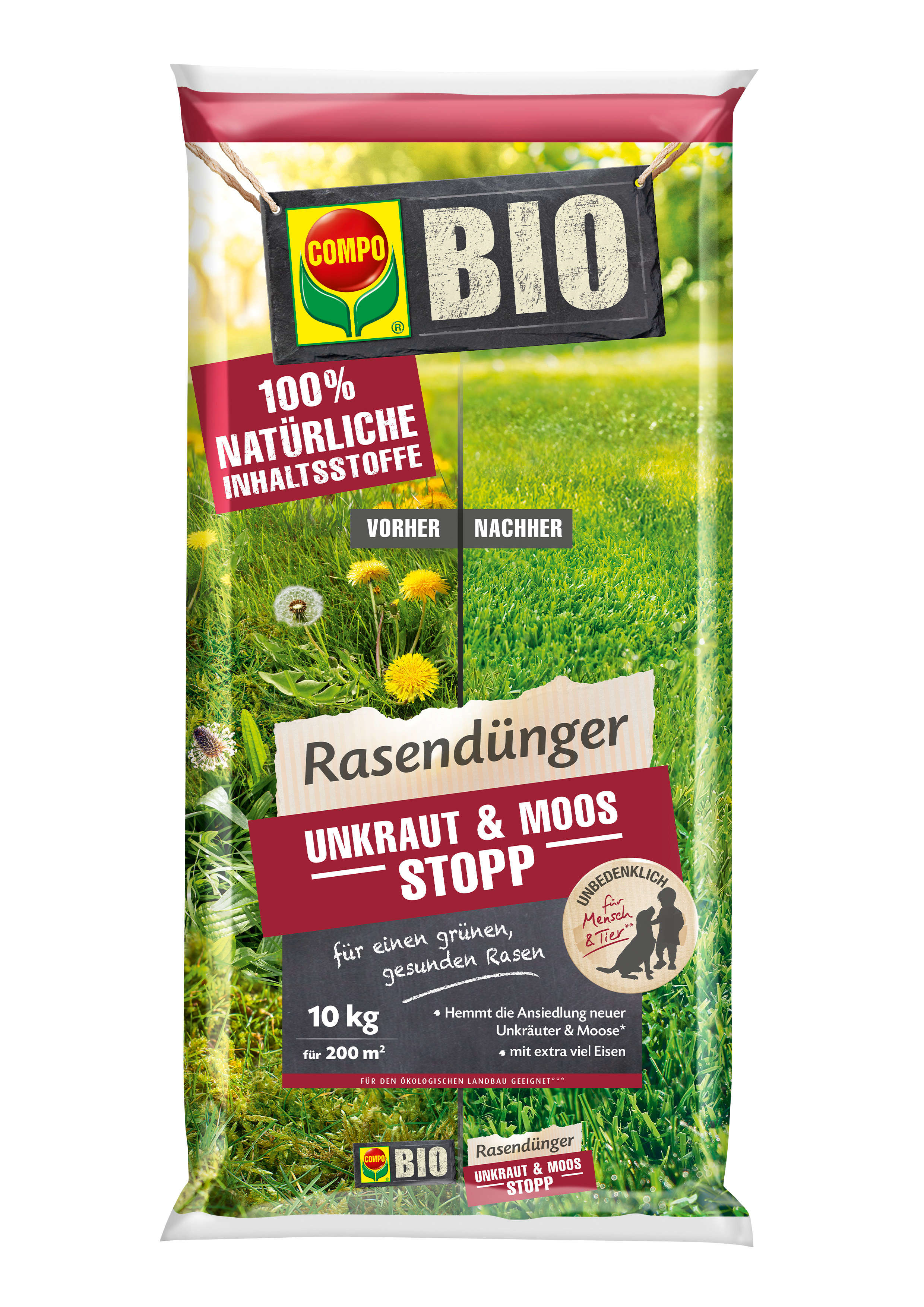 COMPO BIO Rasendünger Unkraut & Moos Stopp