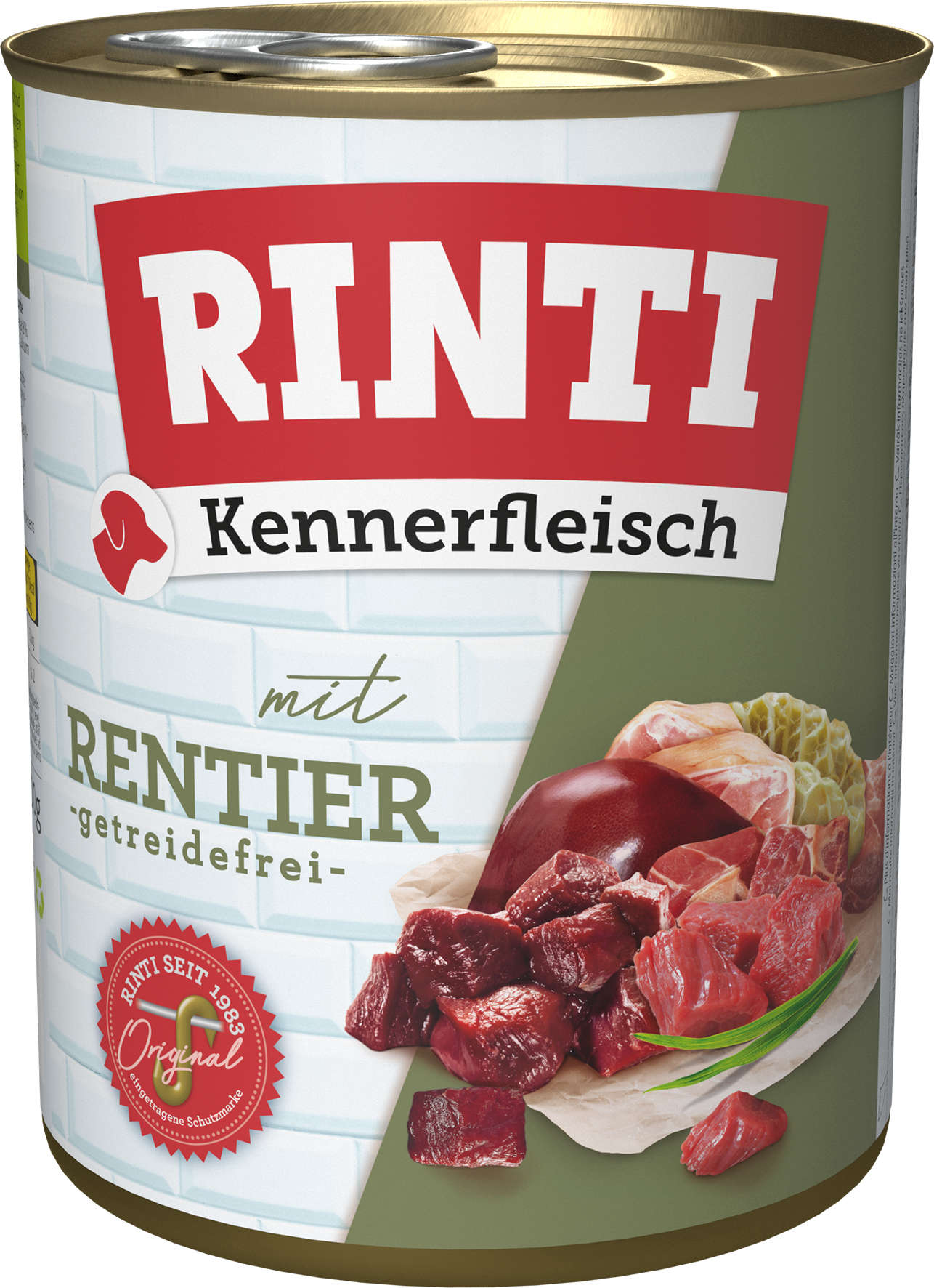 RINTI Hunde-Nassfutter Kennerfleisch mit Rentier