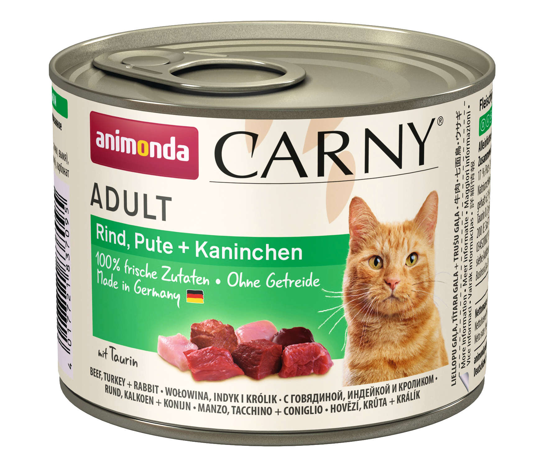 animonda Katzen-Nassfutter Carny Adult Rind, Pute + Kaninchen