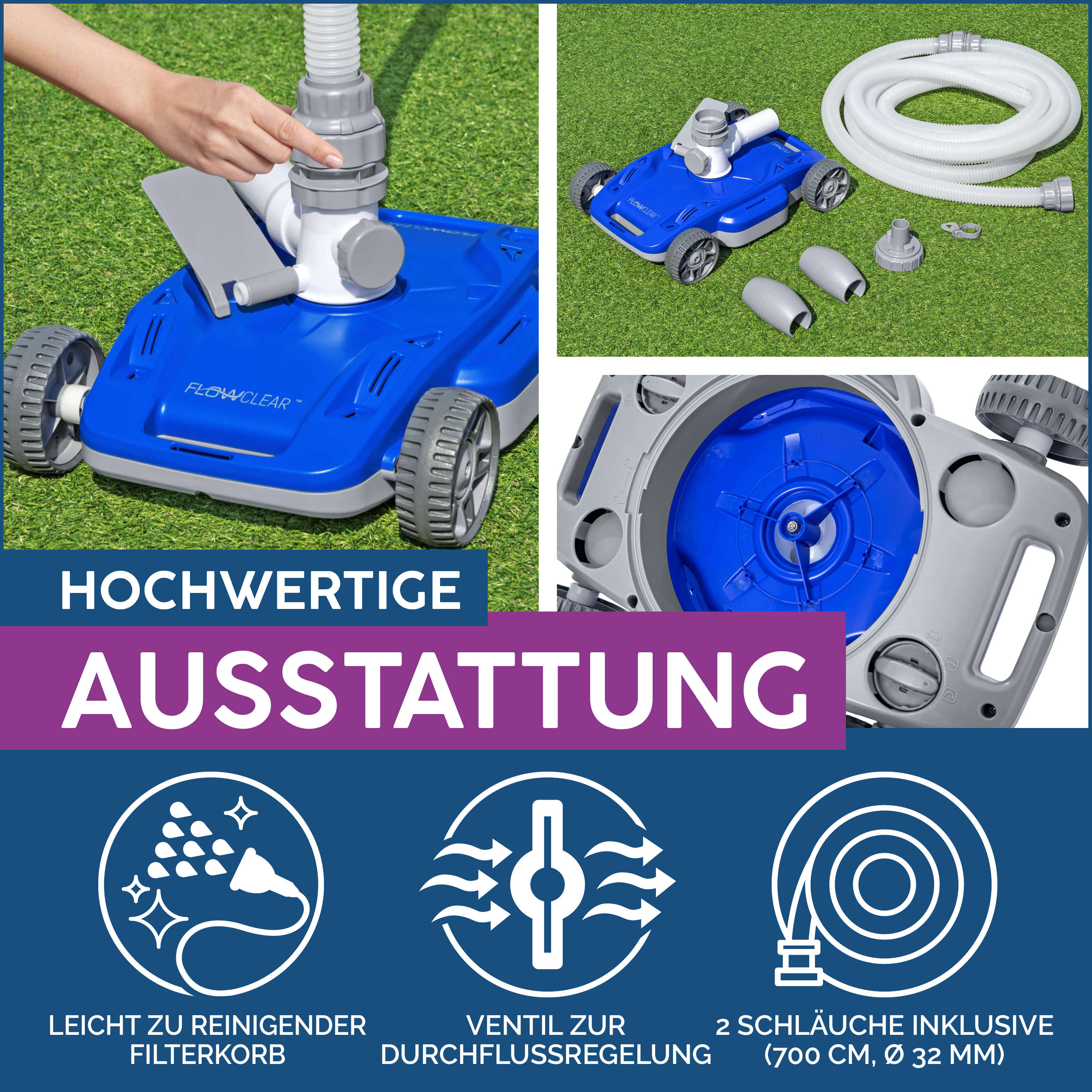 Bestway Pumpenbetriebener Poolroboter AquaDrift™