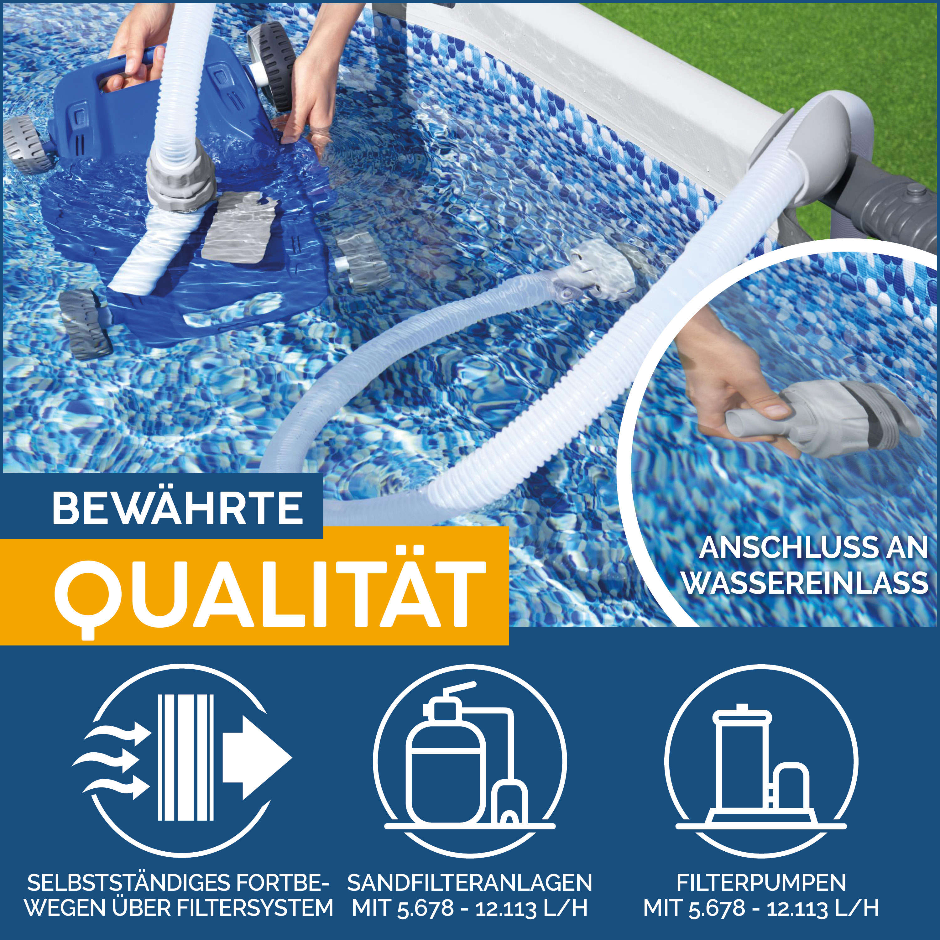 Bestway Pumpenbetriebener Poolroboter AquaDrift™