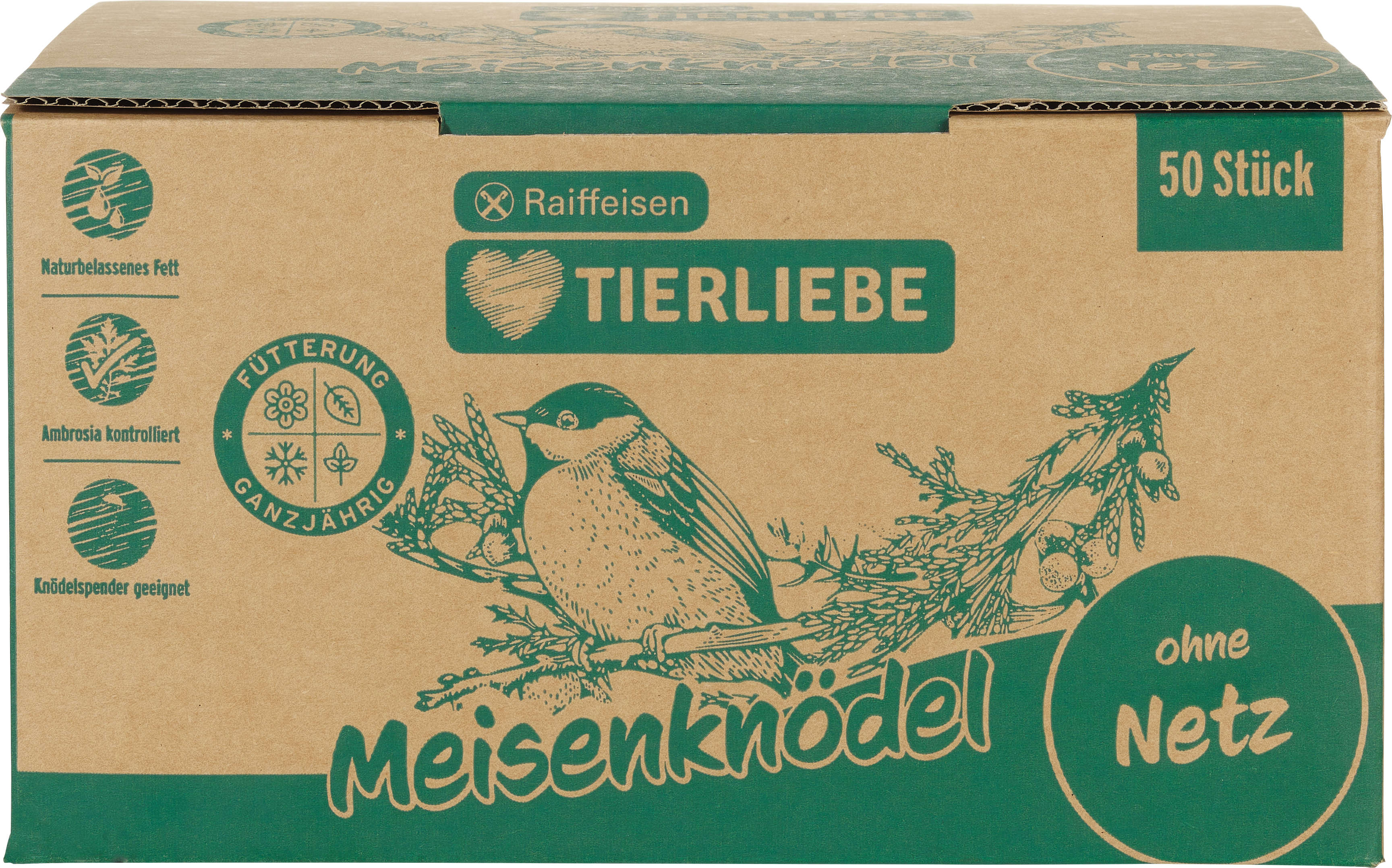 TIERLIEBE Meisenknödel ohne Netz 50 Stück