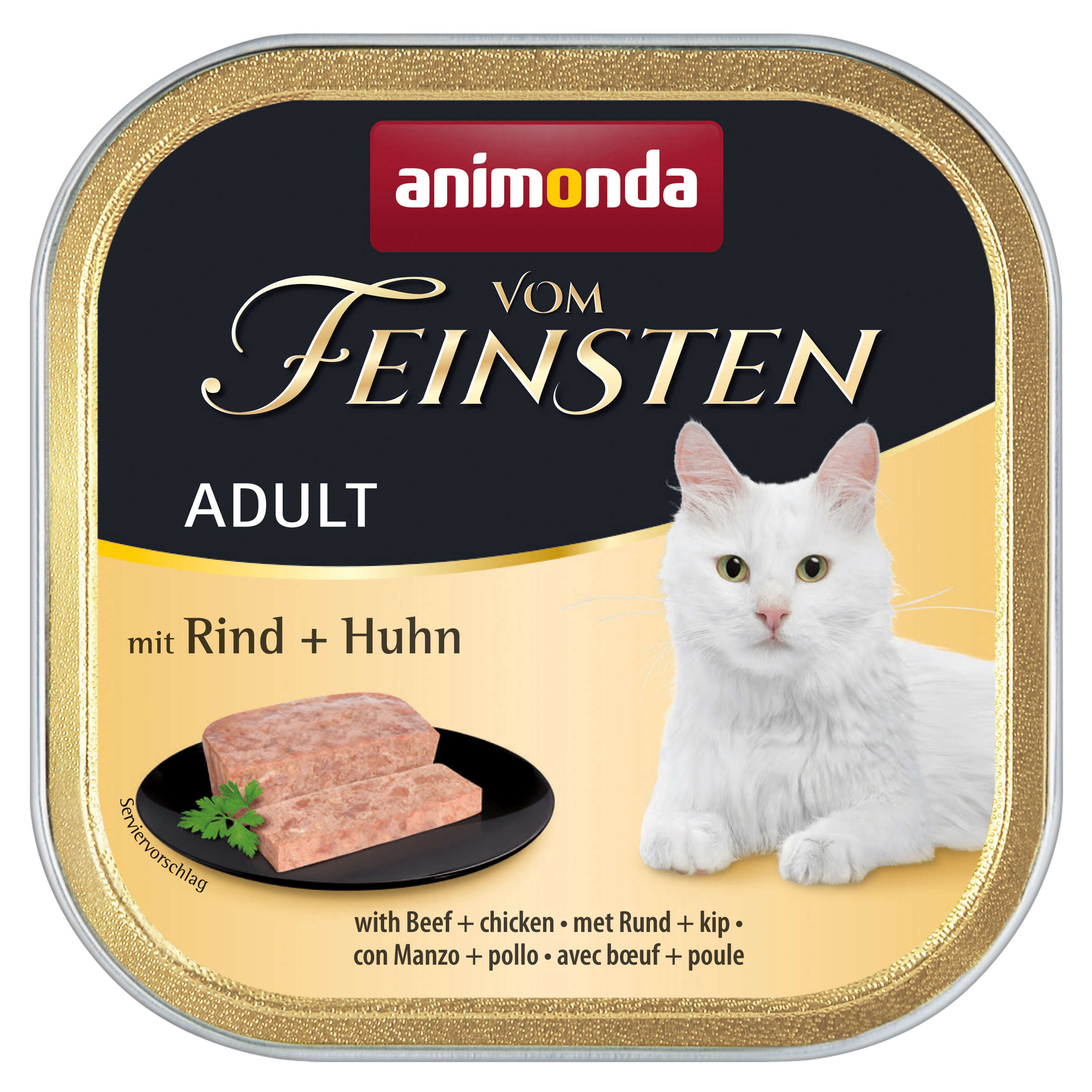 animonda Katzen-Nassfutter Vom Feinsten Adult Rind + Huhn