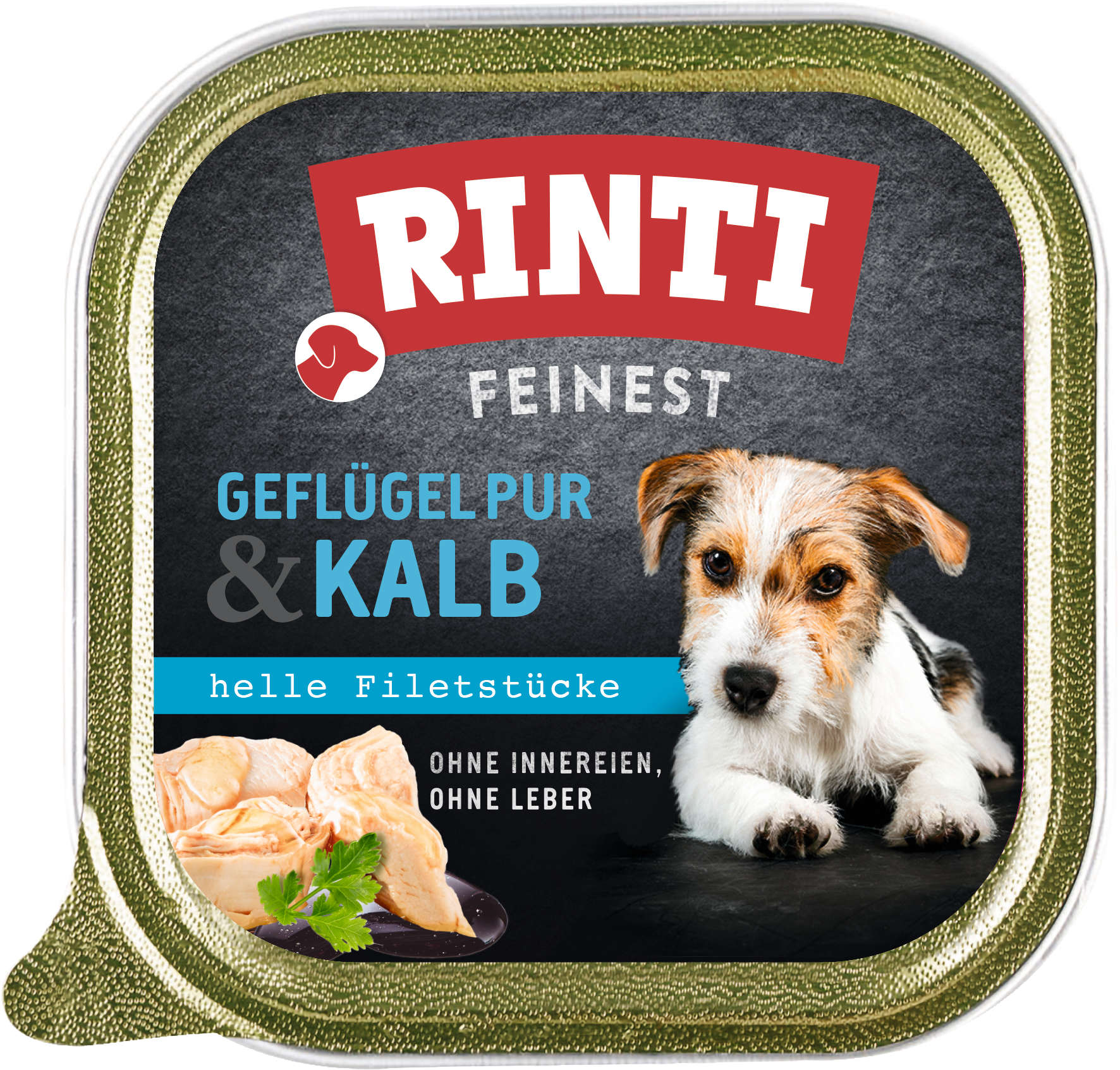 RINTI Hunde-Nassfutter Feinest Geflügel+Kalb