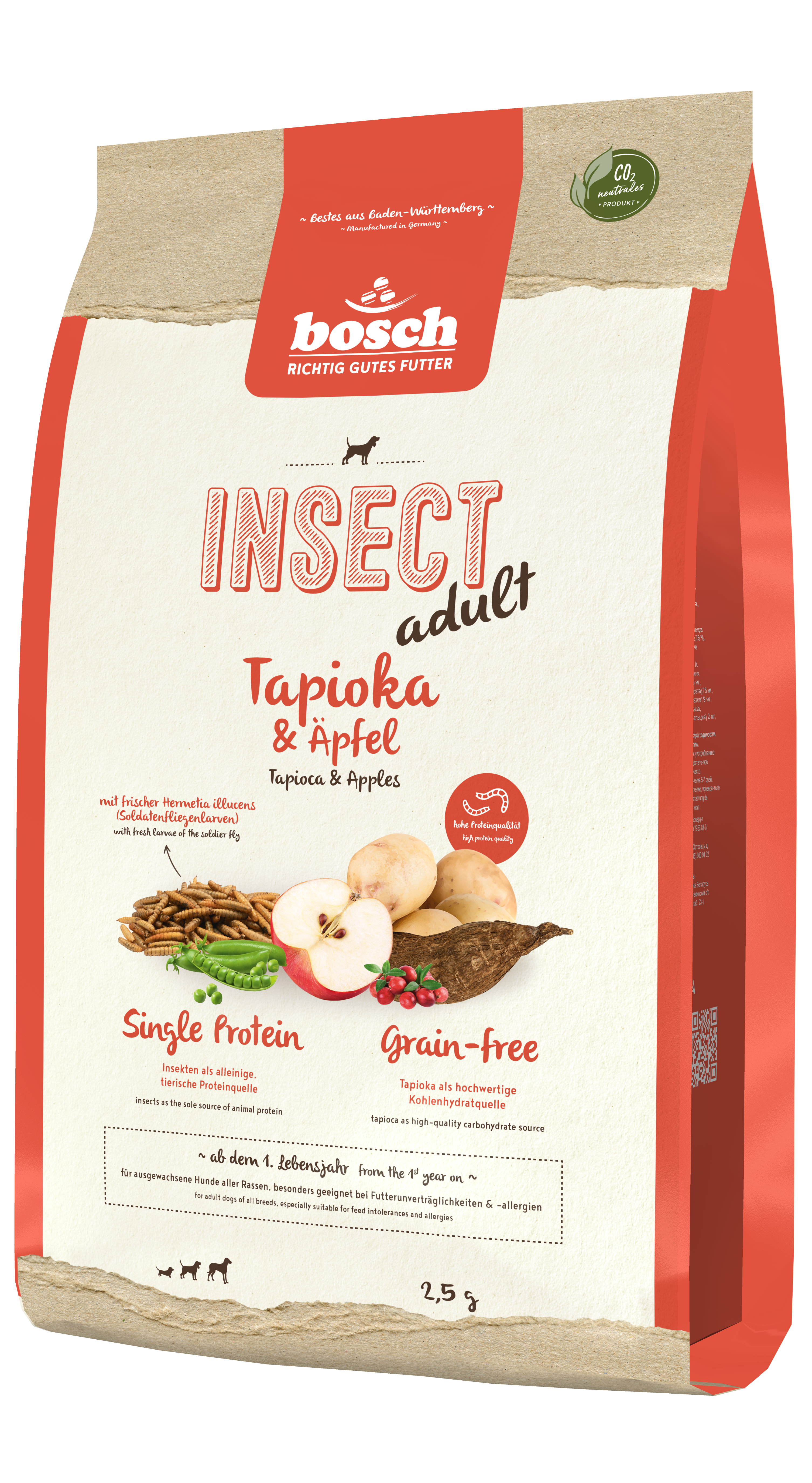 bosch Hunde-Trockenfutter HPC Insect Adult Tapioka & Äpfel