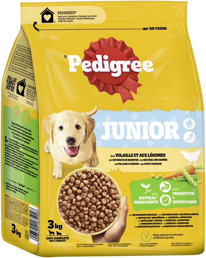 Pedigree Hunde-Trockenfutter Junior mit Geflügel und Gemüse