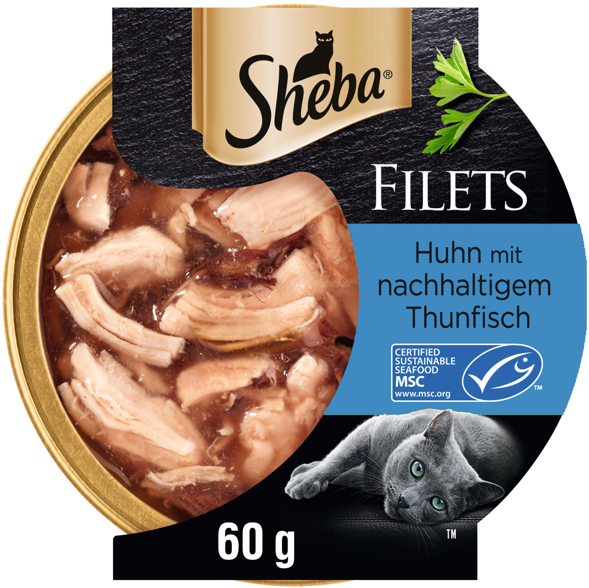 Sheba Katzen-Nassfutter Schale Filets Huhn mit nachhaltigem Thunfisch