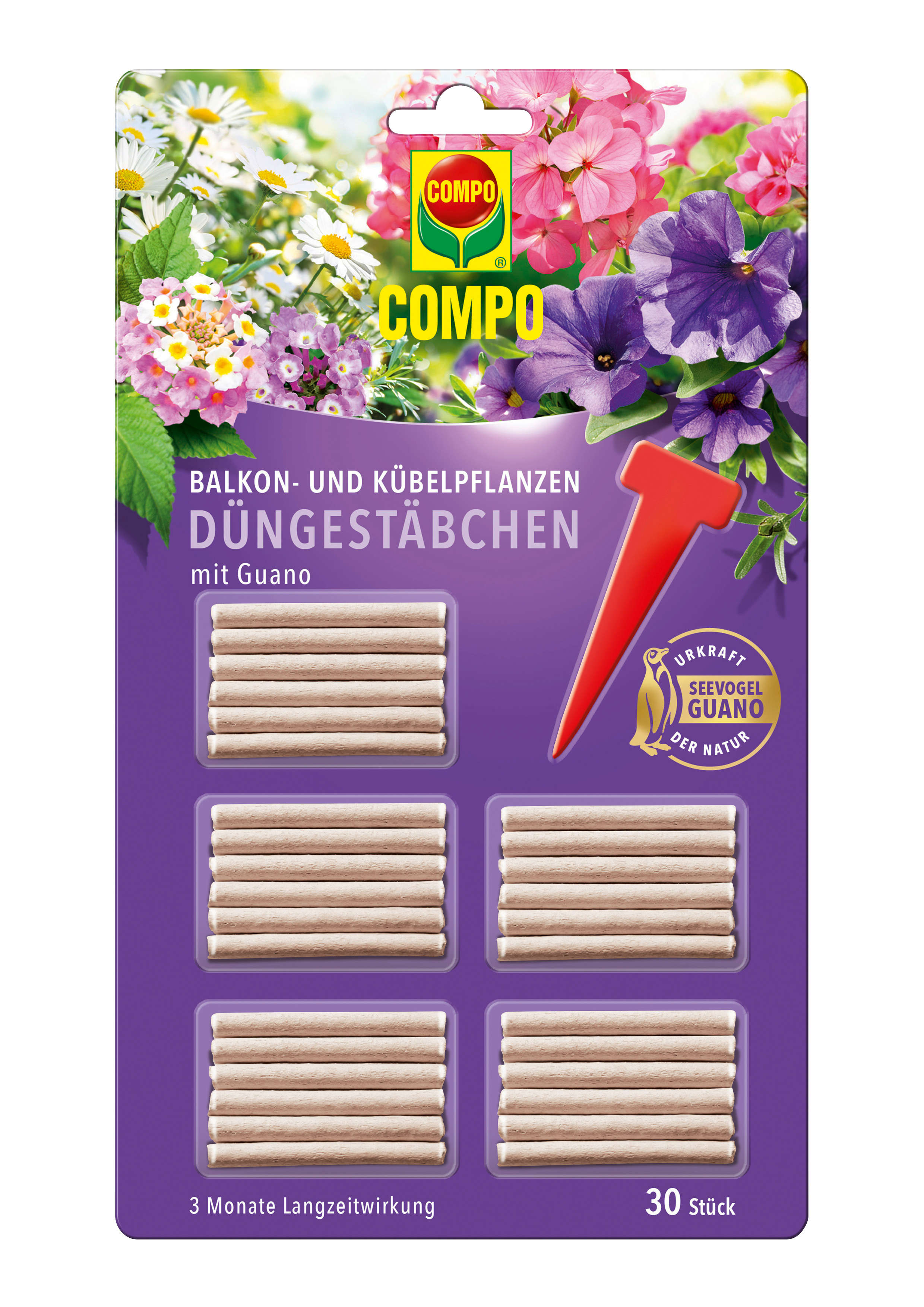 COMPO Düngestäbchen mit Guano für Balkon-u. Kübelpflanzen
