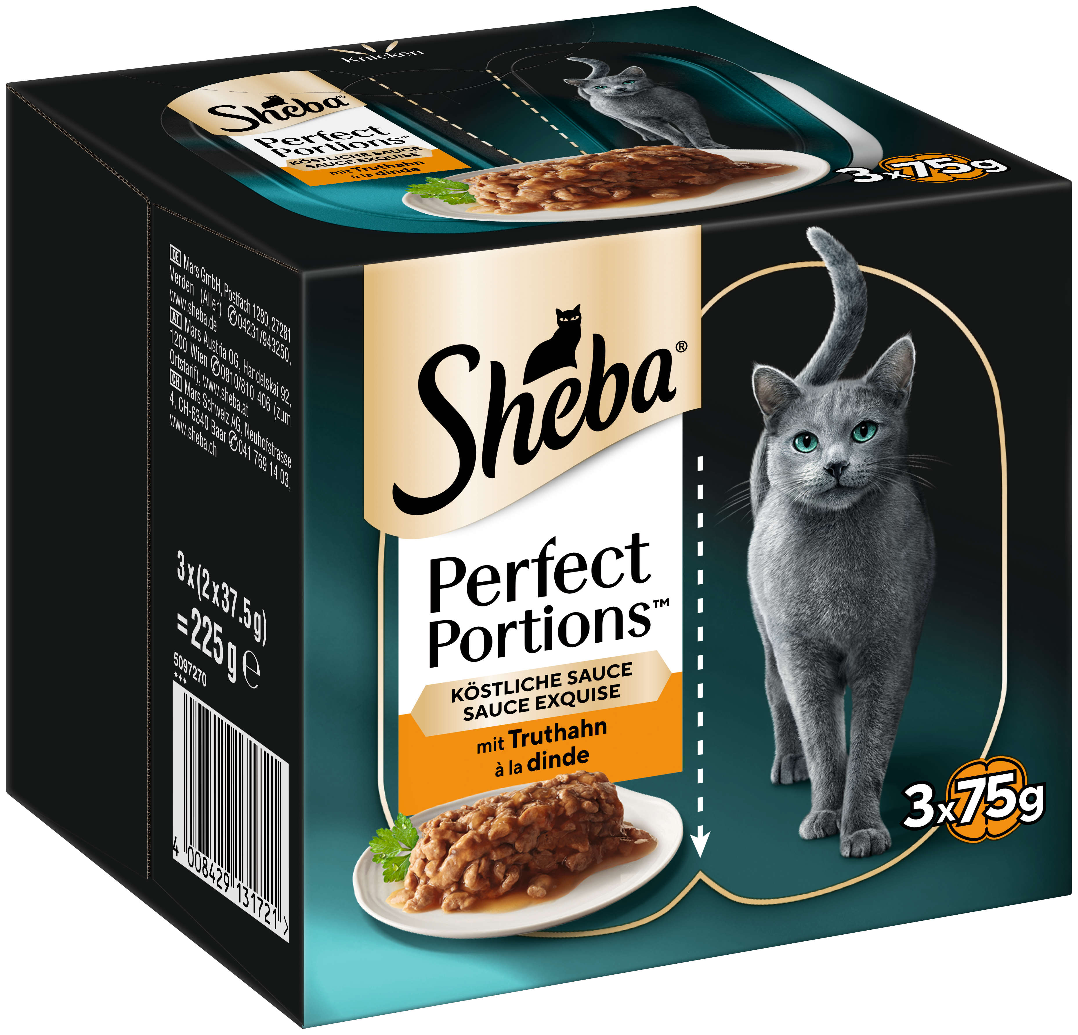 Sheba Katzen-Nassfutter Perfect Portions mit Truthahn im Multipack