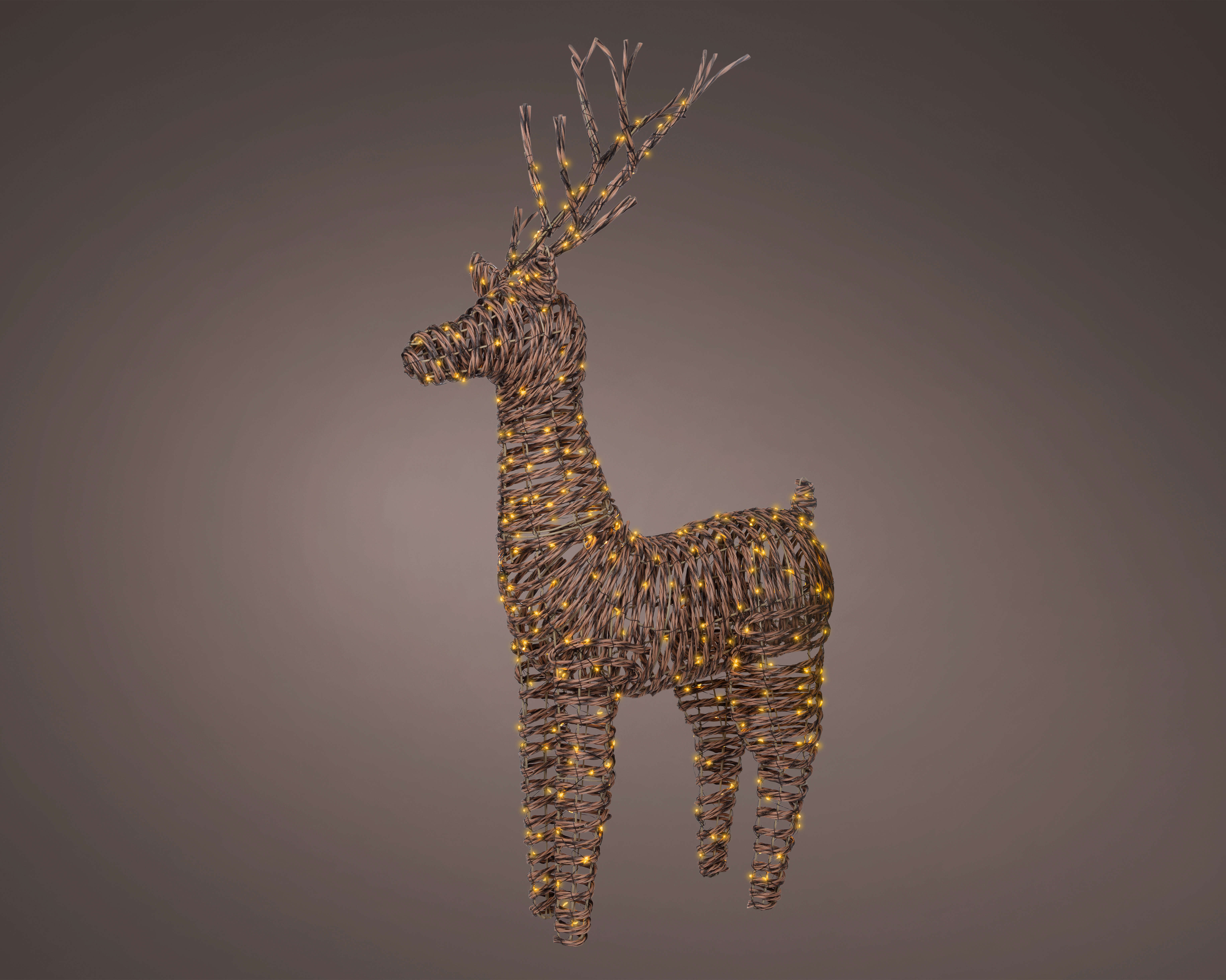 LUMINEO Wicker-Figur Micro LED Rentier