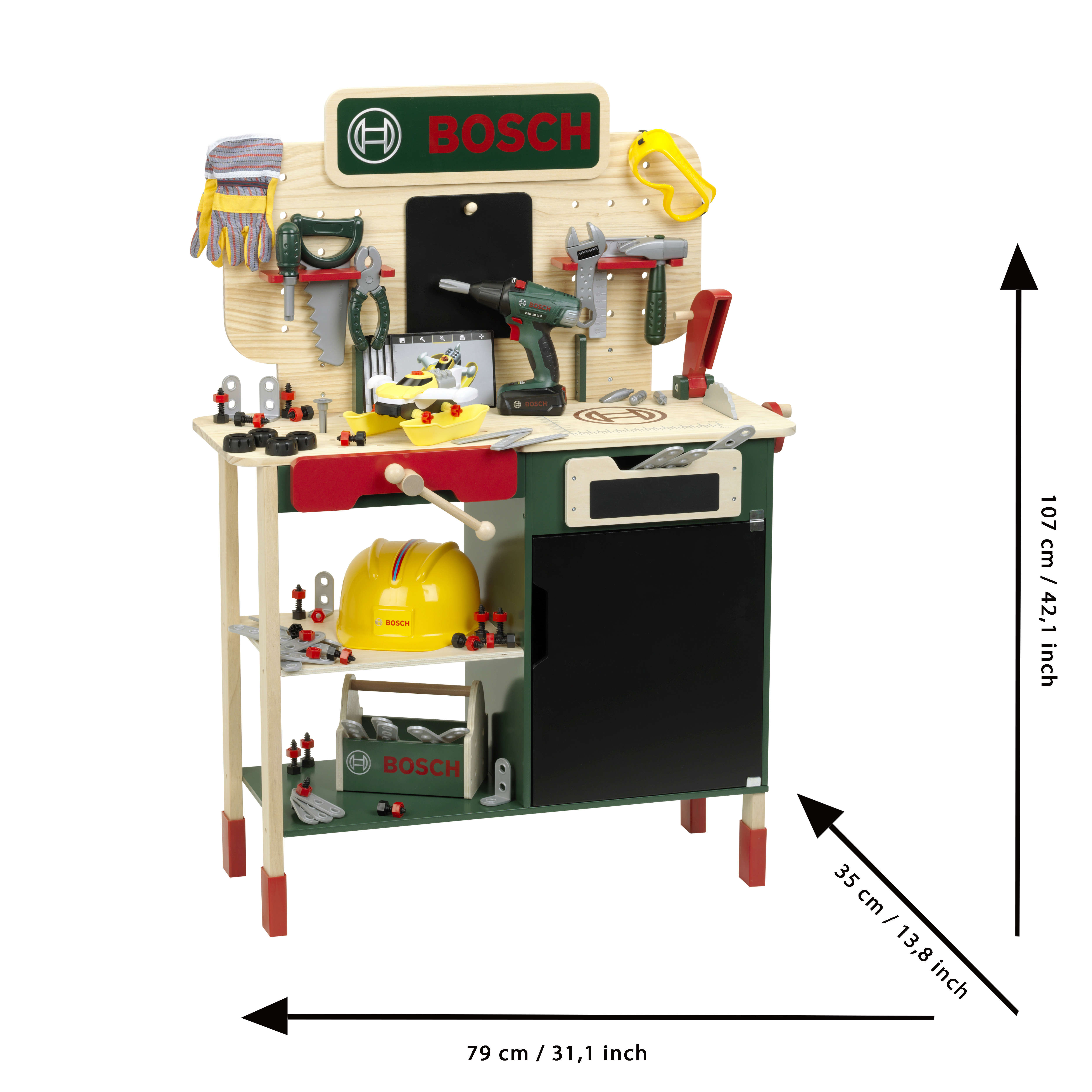 klein BOSCH Kinder-Holzwerkbank