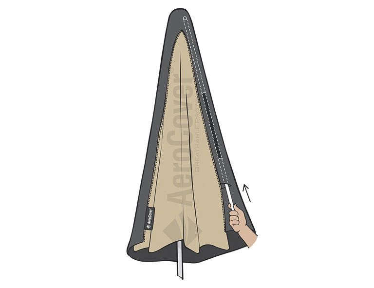AeroCover Atmungsaktive Schutzhülle für Ampelschirme  H250x55/60 cm  Ø 3,5m