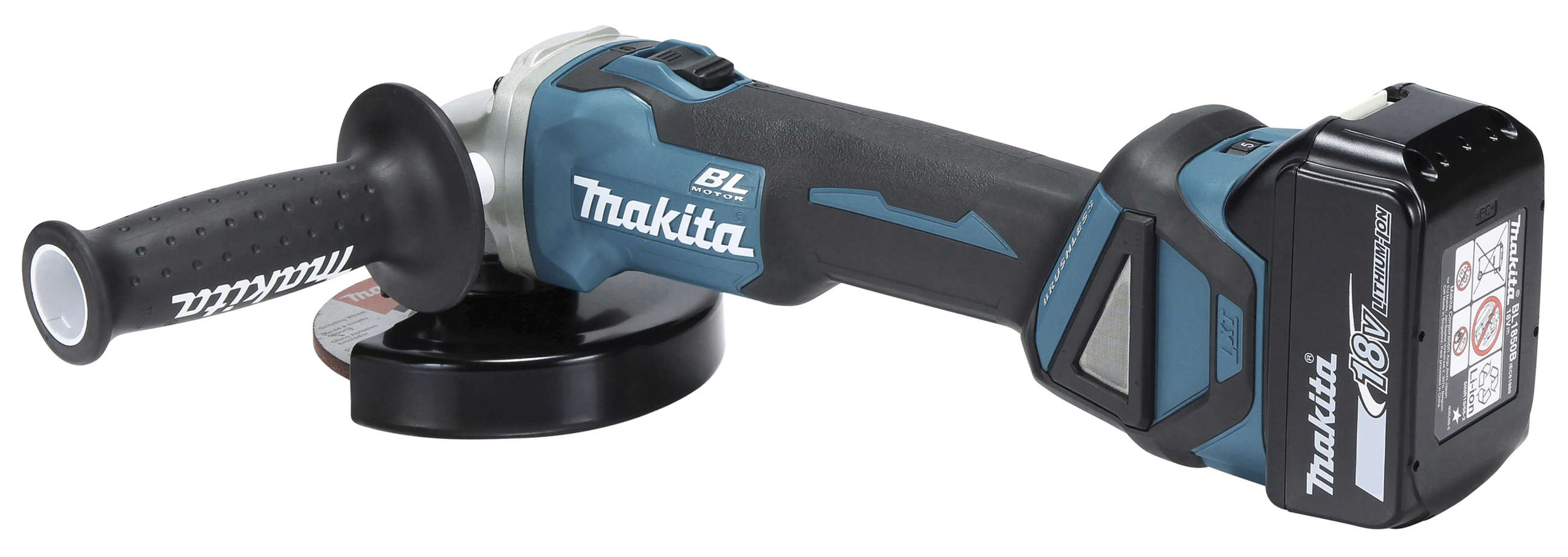 makita Winkelschleifer DGA511RTJ 18V / 5,0Ah, mit 2 Akkus, Ladegerät und Koffer