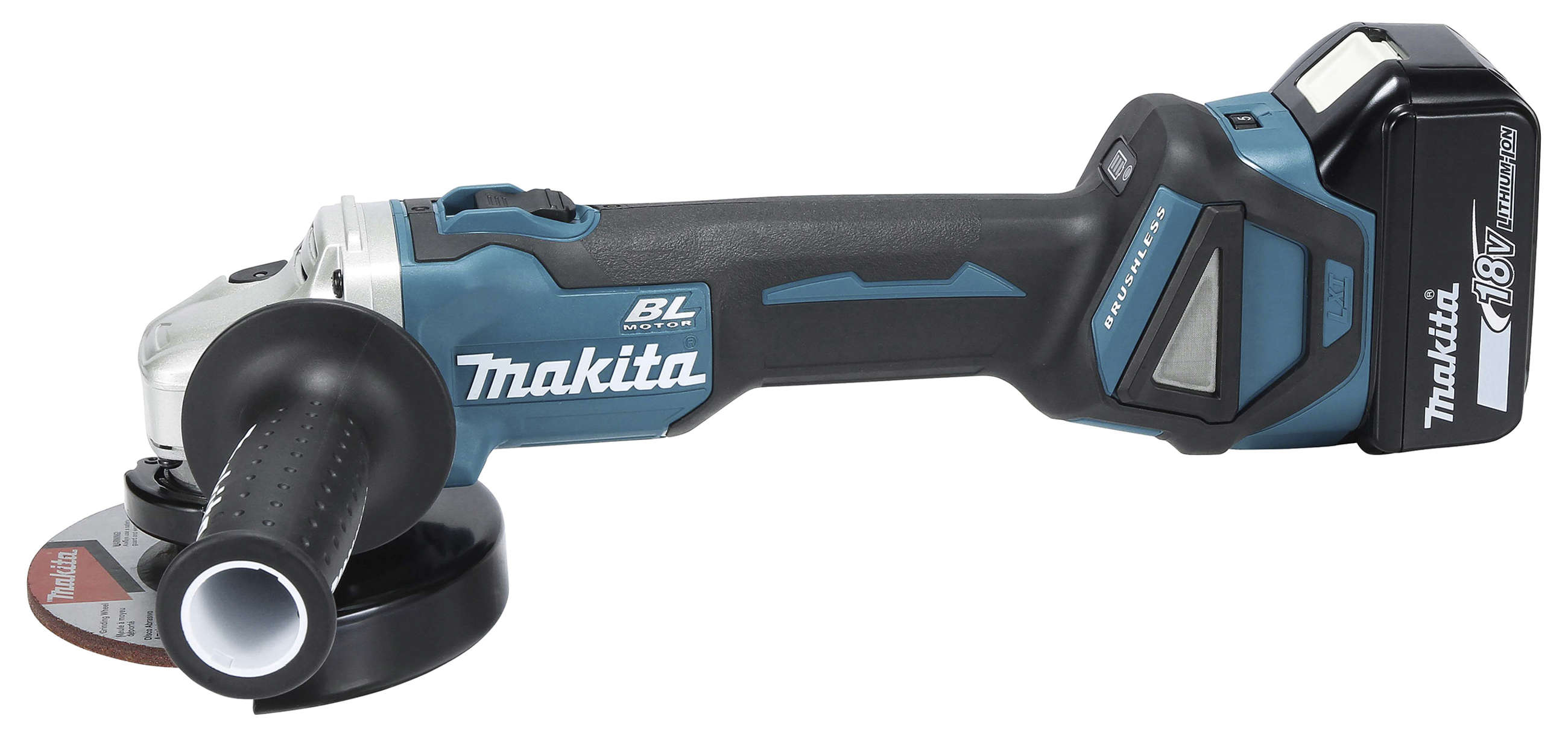 makita Winkelschleifer DGA511RTJ 18V / 5,0Ah, mit 2 Akkus, Ladegerät und Koffer