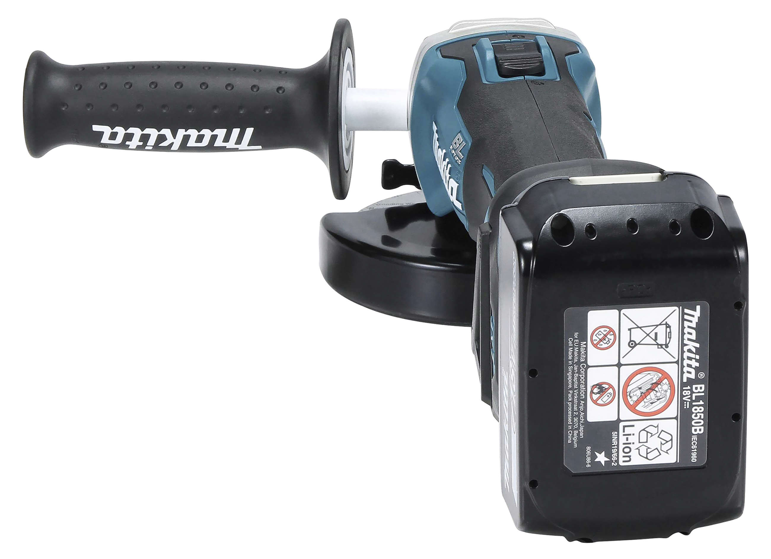 makita Winkelschleifer DGA511RTJ 18V / 5,0Ah, mit 2 Akkus, Ladegerät und Koffer