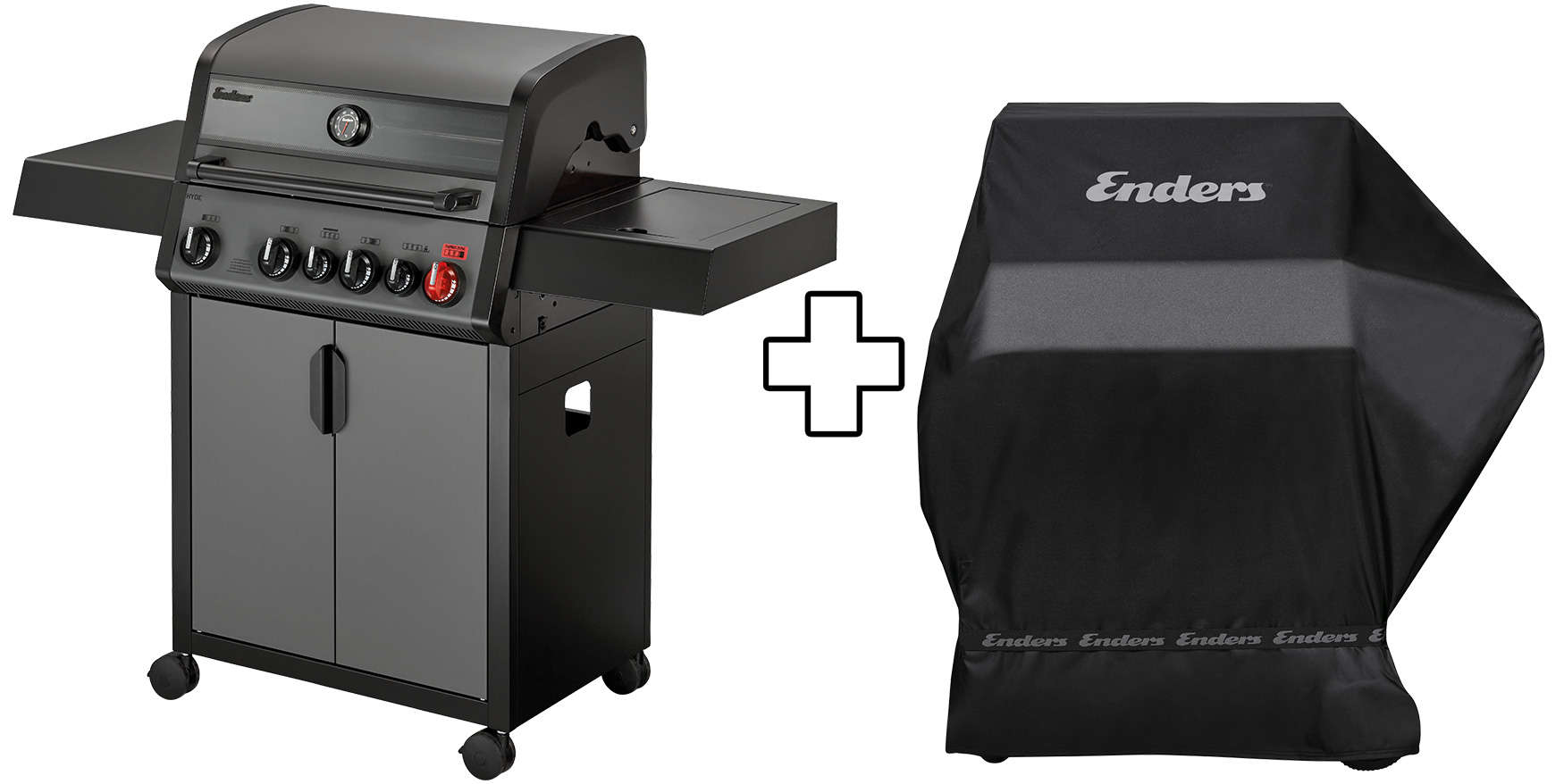Enders Gasgrill Hyde 4 SIKR Turbo mit Wetterschutzhülle