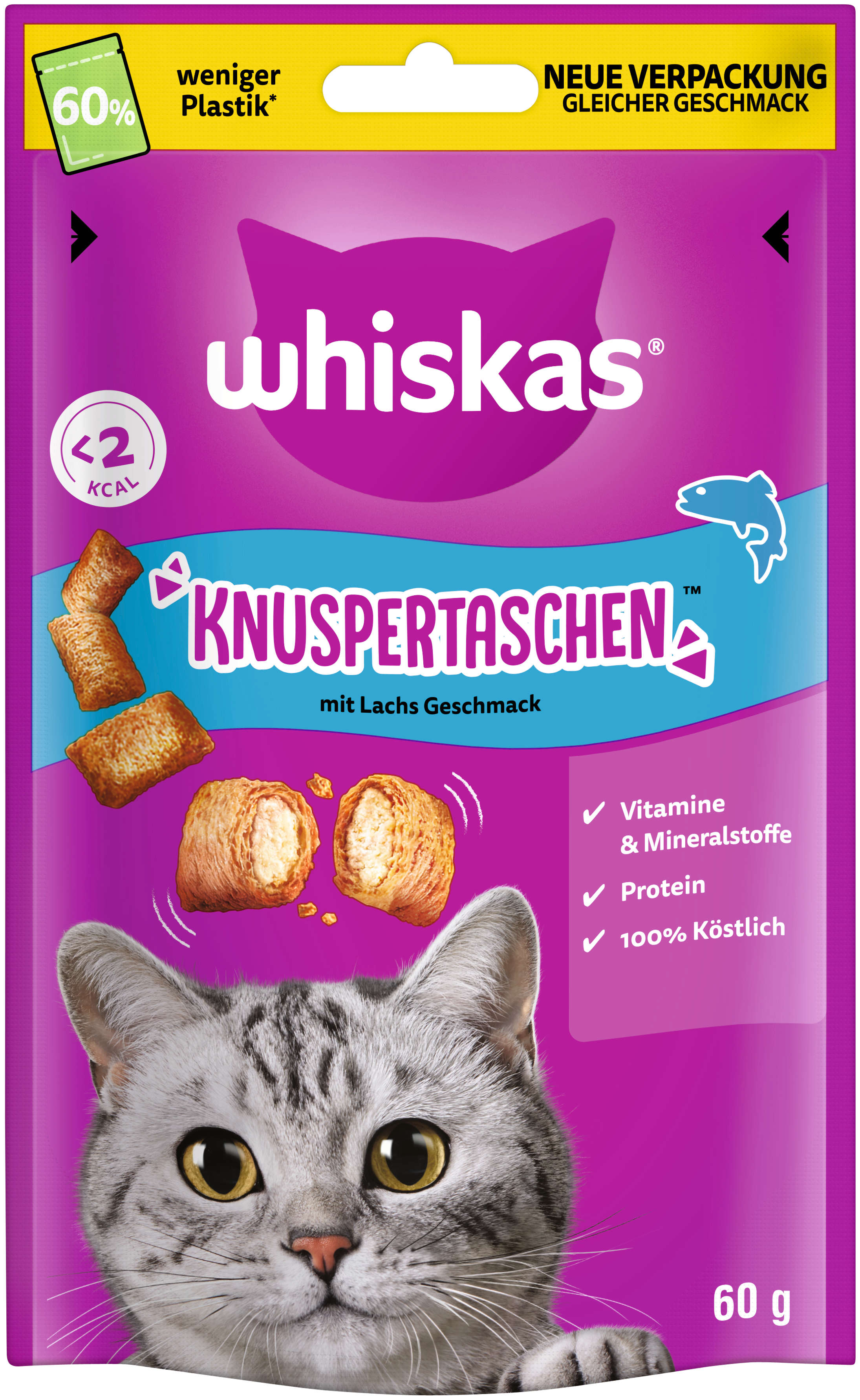 whiskas Katzenleckerli Knuspertaschen mit Lachs