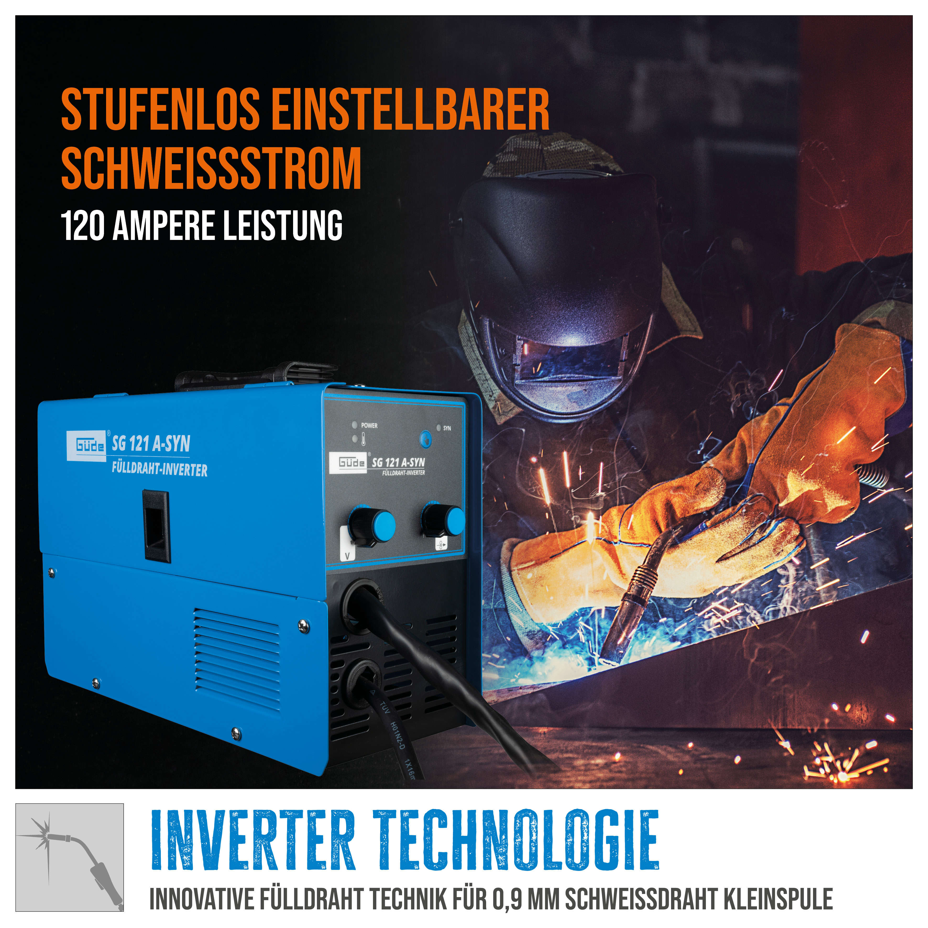 Güde Fülldraht-Schweißgerät SG 121 A-SYN