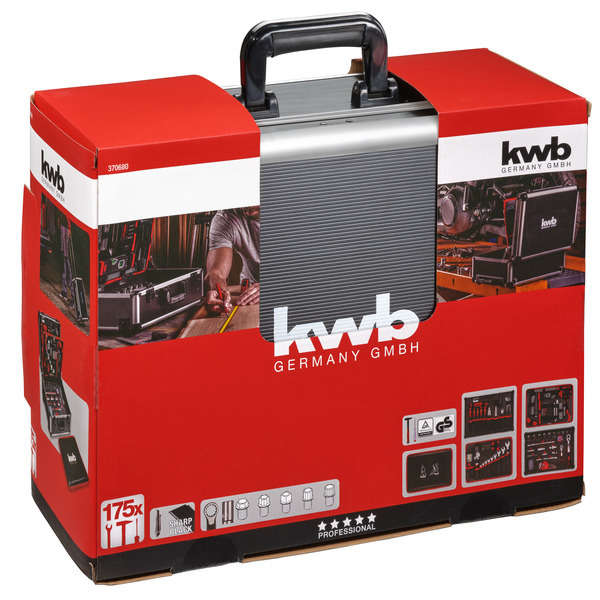 kwb Werkzeugkoffer 175-teilig mit Trolleyfunktion
