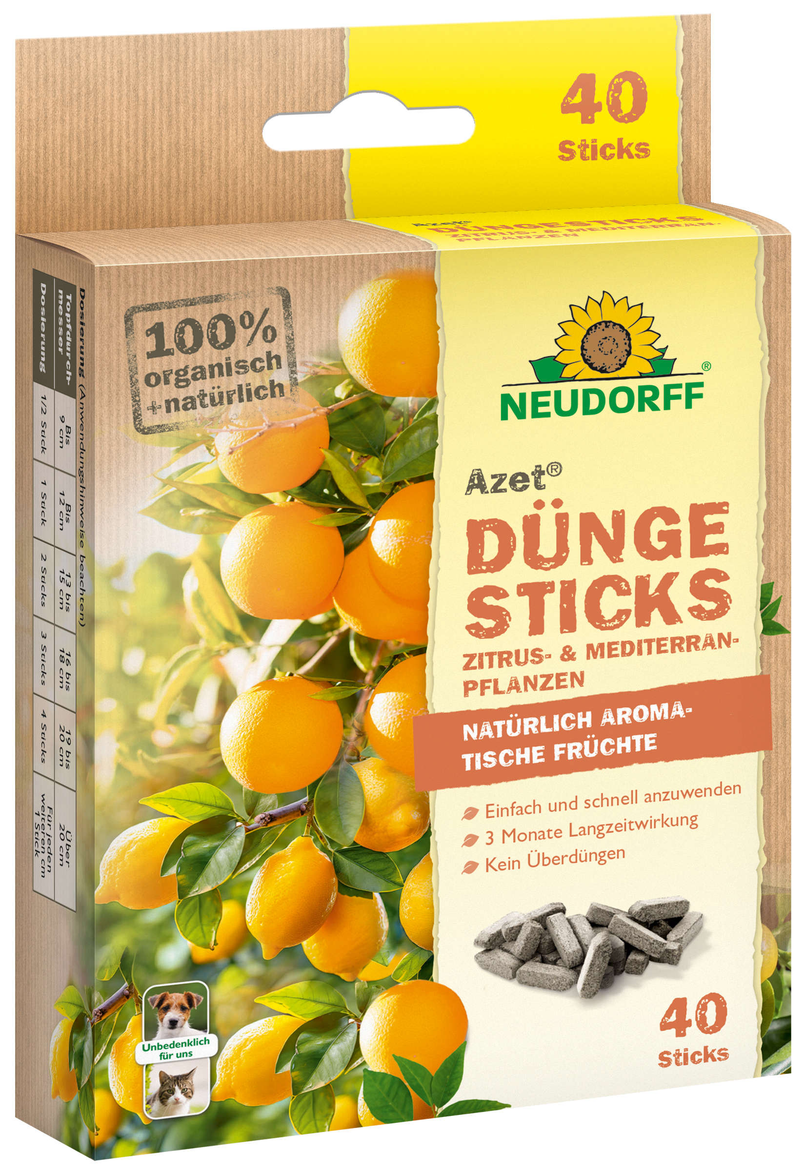 NEUDORFF Azet DüngeSticks für Zitrus- & Mediterranpflanzen